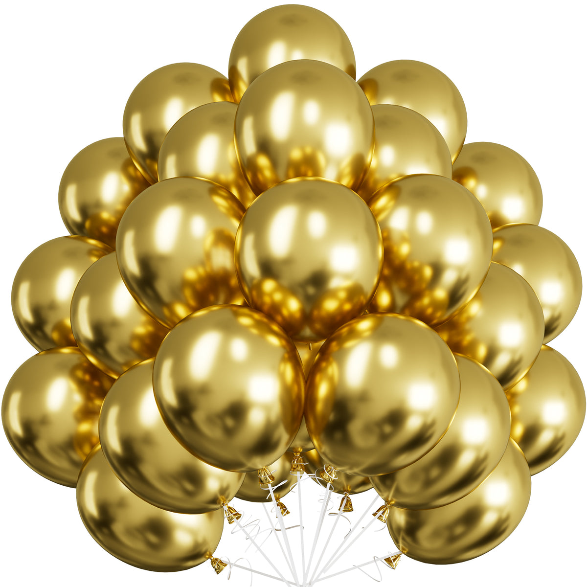Gold Balloons - 12 Inch Metallic Gold Balloons for Party Decorations 50Pcs Strong Thicken Metallic Gold Balloons Round Latex Balloons for Birthday Wedding Christmas New Year Eve Engagement
