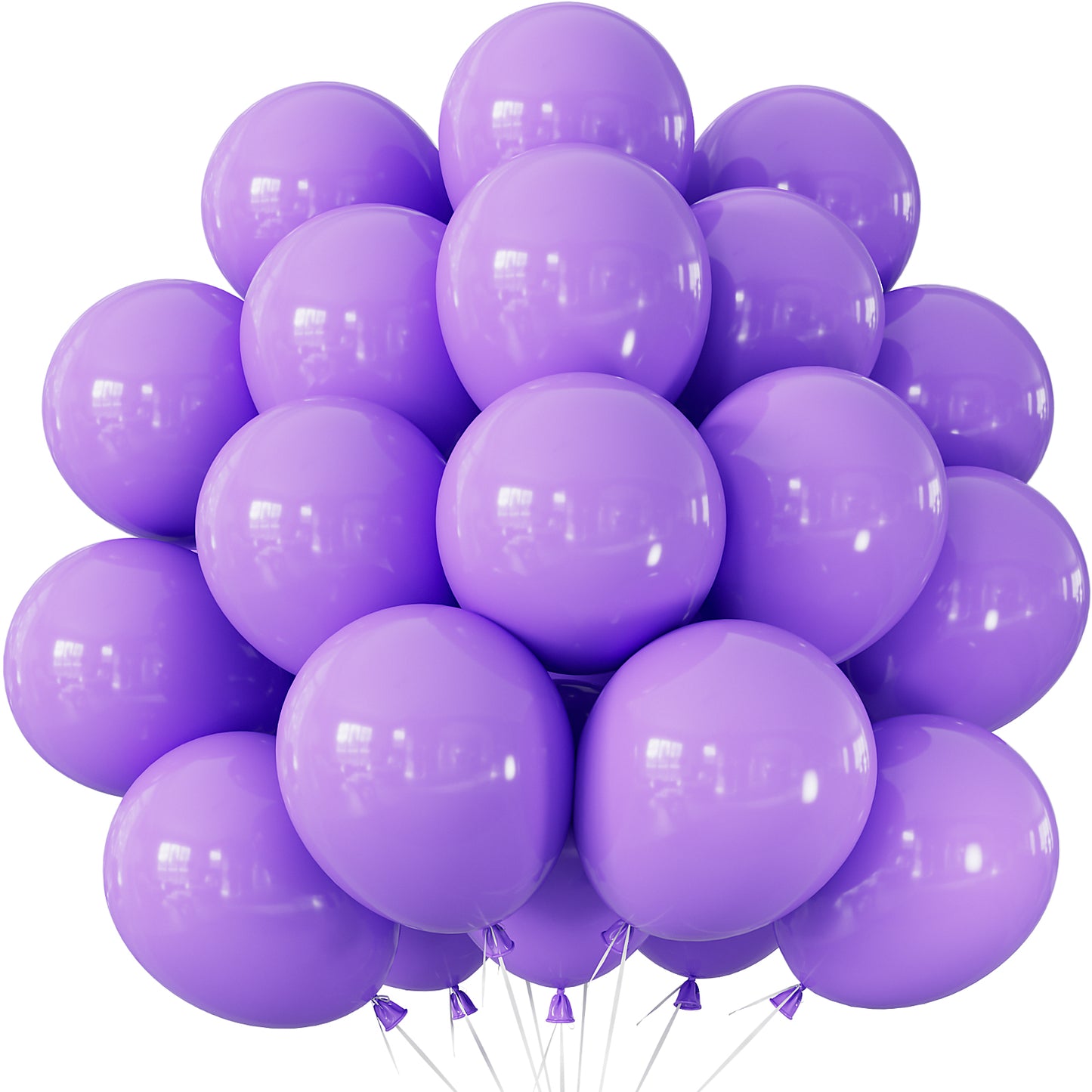 Adeyoo Light Purple Balloons - 50Pcs Purple Balloons, 12 Inch Round Lilac Balloon Bright Latex Party Balloon with Ribbons for Morhers Day Birthday Baby Shower Wedding Party Decorations