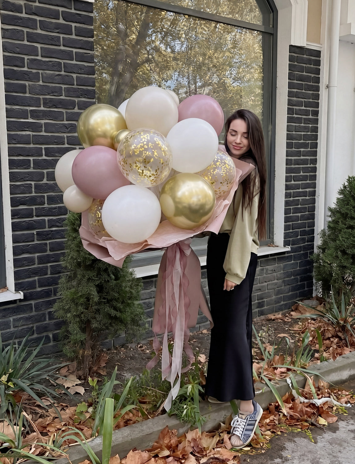 Dusty Pink and Gold Balloons, 50PCS 12 Inch Blush Pink, White & Metallic Gold Balloons with Confetti Balloon for Birthday, Bridal Shower & Wedding Party Decorations, Girls & Women