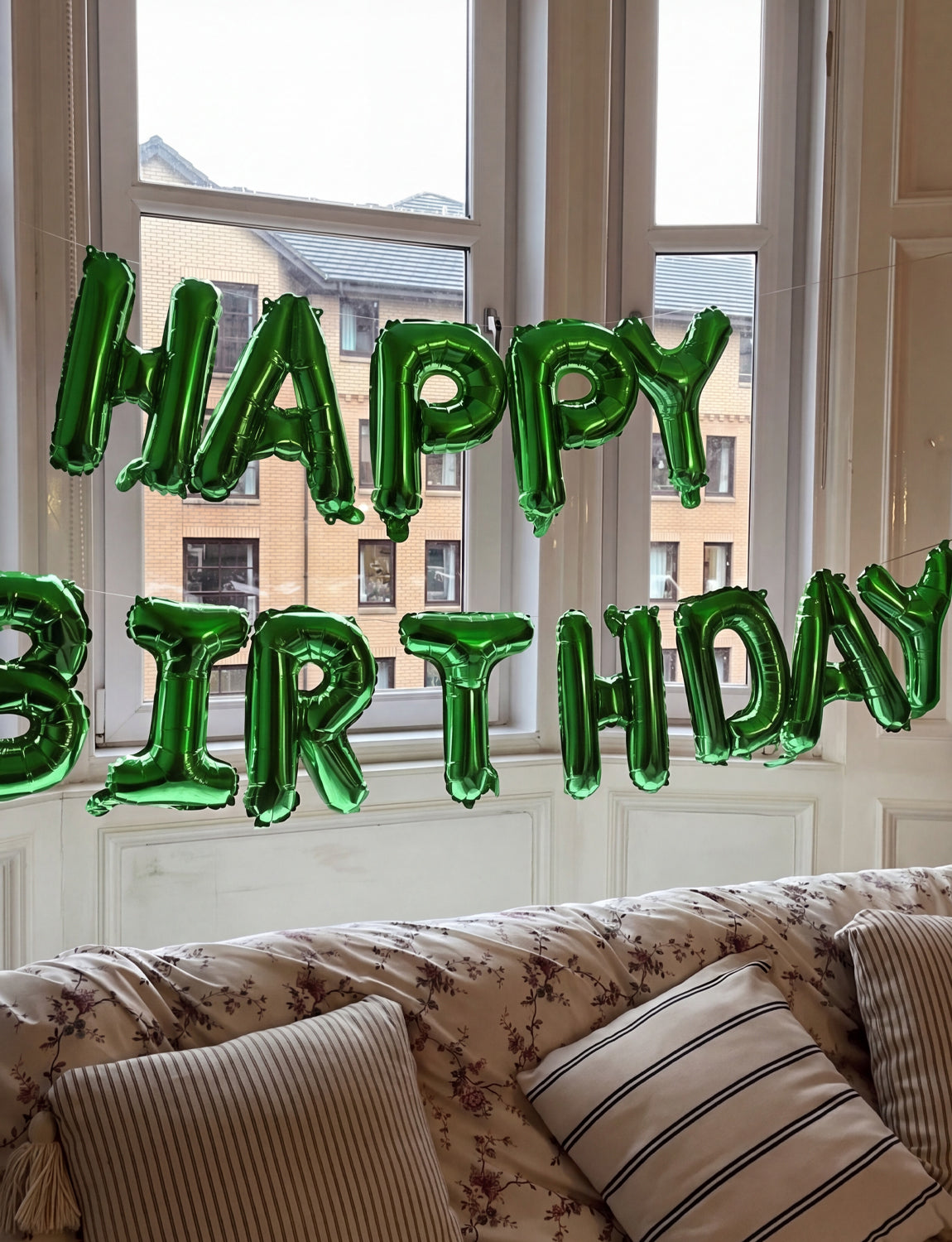 Green Happy Birthday Balloons Banner - 16 Inch Green Birthday Foil Balloon Big Letter Balloons Self Inflating Hbd Sign Balloon for Women Men Birth Party Decorations