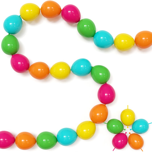 Neon Linking Balloons, 100 Pcs 6 Inch Link Balloons for Arch, Wall Colorful Quick Link Balloons, Hot Pink Orange Teal Green Yellow Balloons for Birthday Rainbow Party Decoration, 5 Colors