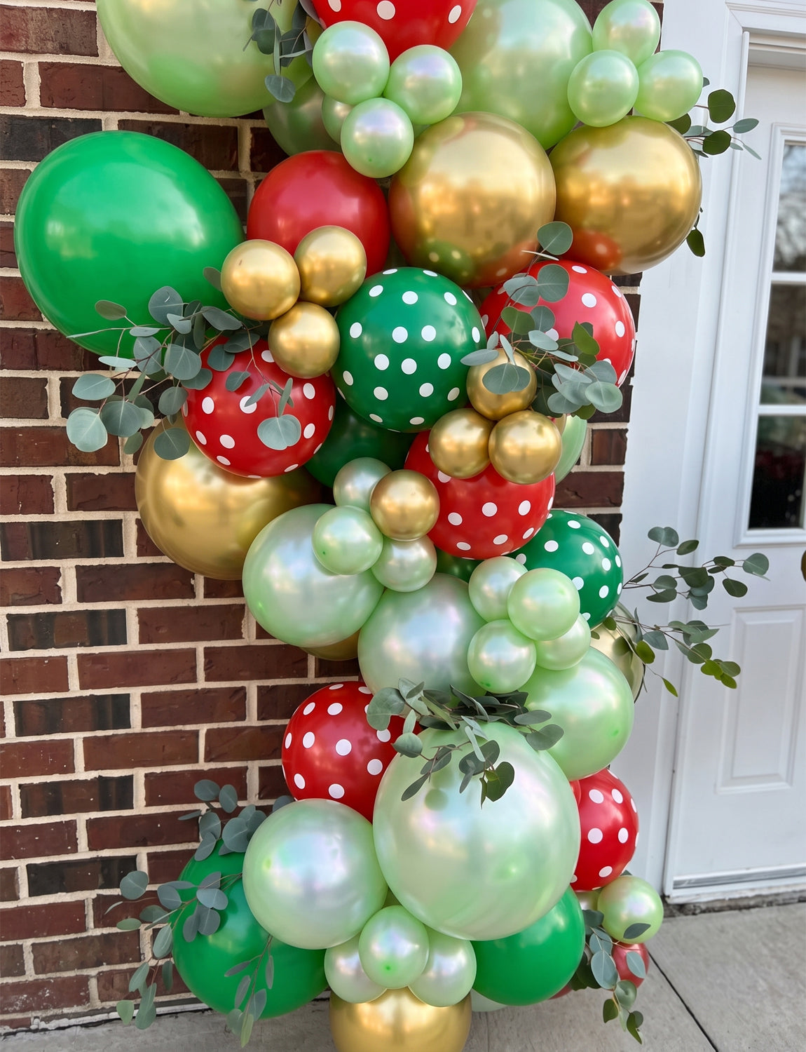 Christmas Balloons - Red Green Gold Polka Dot Balloons for Christmas 50 Pcs 12 Inch Christmas Balloons, Red Green Gold Balloons with Polka Dot Balloon for Xmas Christmas Party Decorations