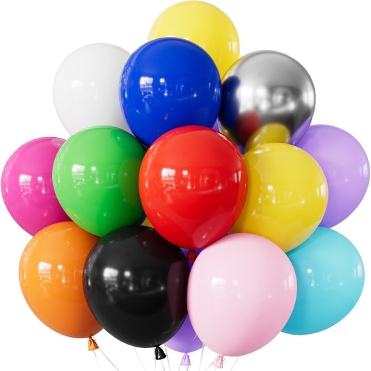 18 Inch Rainbow Balloons, 24 Pcs Large Colourful Balloon, 12 Colours Giant Multicoloured Balloons for Rainbow Birthday Decorations, Party Balloons for Birthday Wedding Easter Baby Shower Parties