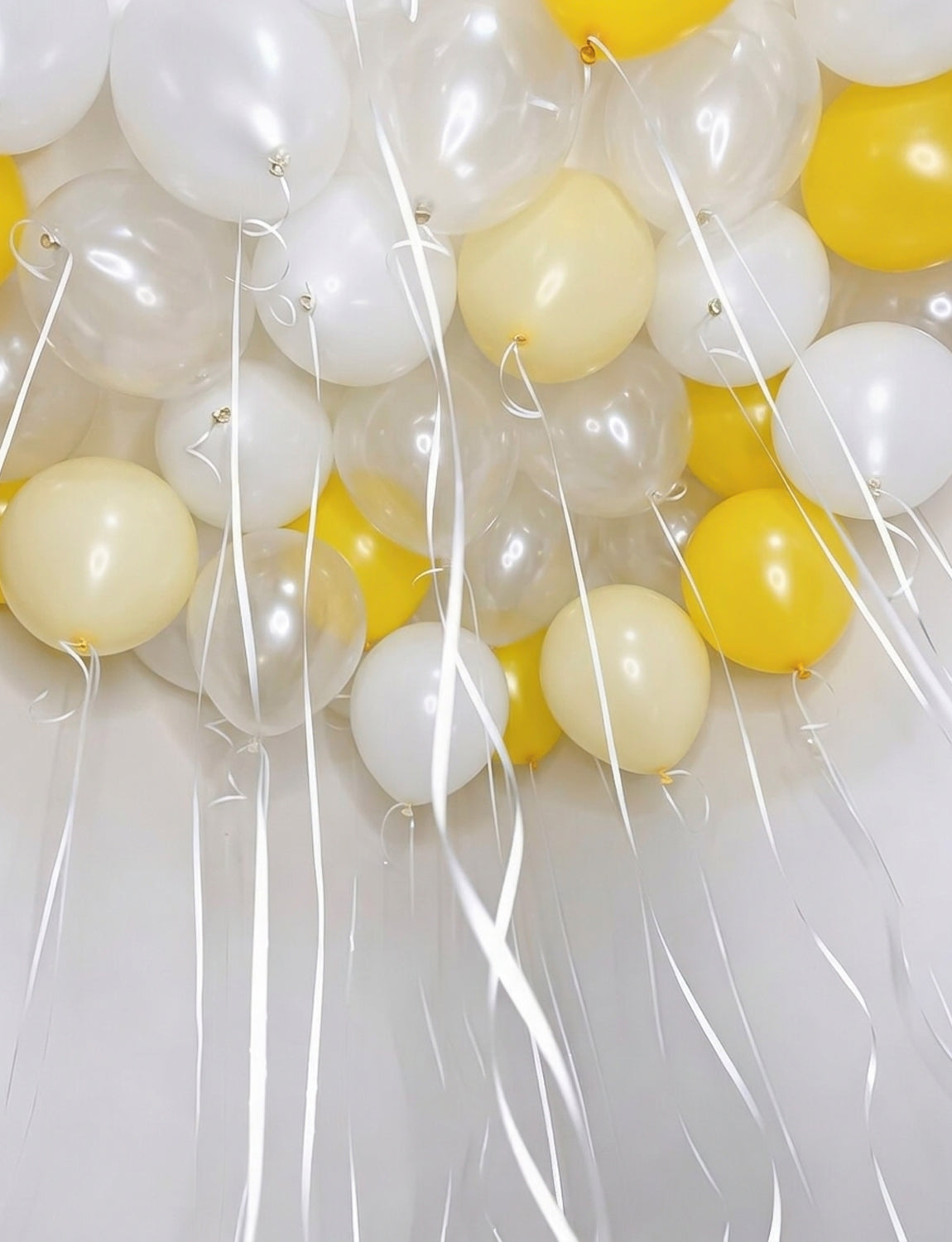 Yellow and White Balloons, 50 Pcs 12 Inch Yellow White Clear Balloon Lemon Yellow White Clear Balloons for Baby Shower Birthday Bee Lemon Easter Wedding Anniversary Carnival Party Decorations