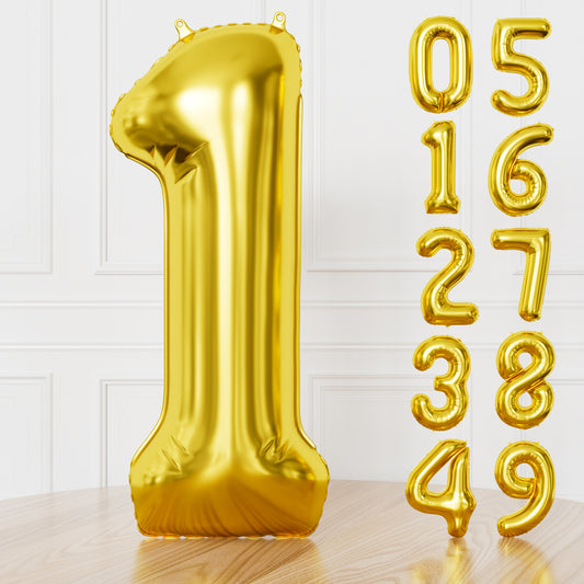 Gold Number 1 Balloon – 40 Inch Giant Foil Number Balloon, Large Gold Number Balloons for Men Women Boys Girls Birthday Graduation Anniversary Party Decorations