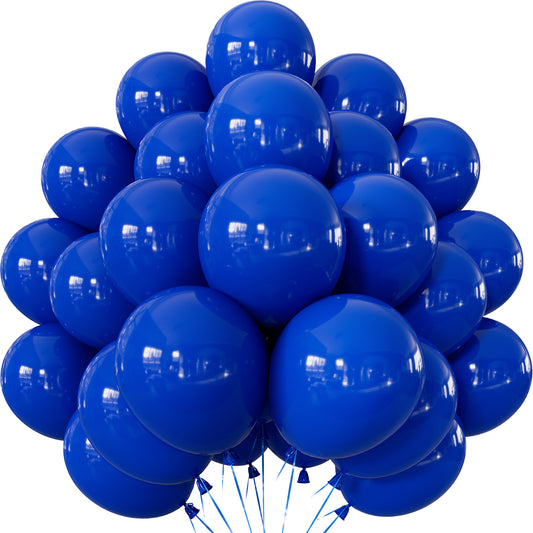 Adeyoo Royal Blue Balloons - 12 Inch Royal Blue Balloons 50 Pcs Round Latex Balloon Party Balloon for Birthday Baby Shower Wedding Anniversary Party Decorations, Photo Backdrop Supplies