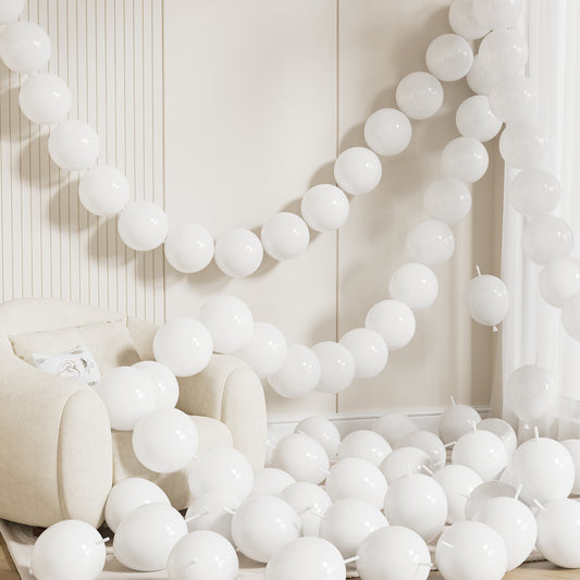 White Link Balloons, 100PCS 6 Inch Linking Latex Balloon, Quick Link Balloons for Balloon Arch, Wall & Chain Decorations, Wedding, Birthday, Baby Shower & Engagement Party
