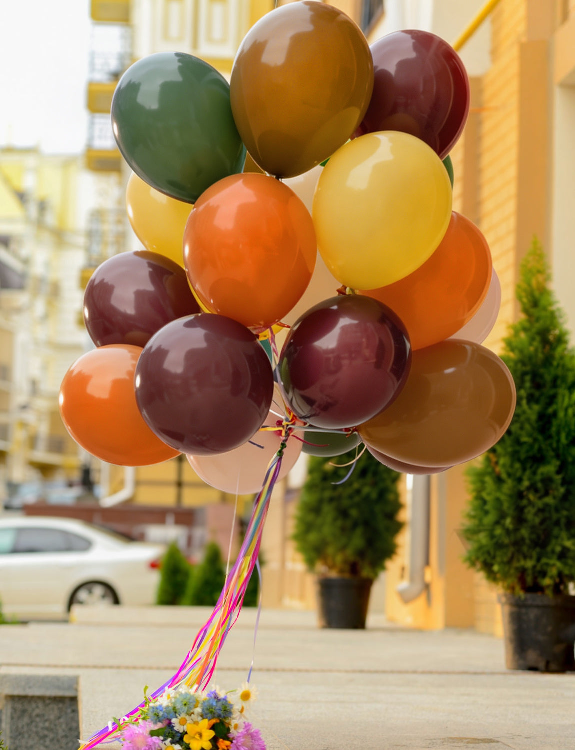 Adeyoo Thanksgiving Balloons, 50Pcs 7-Color Fall Balloon Set, Harvest Decor