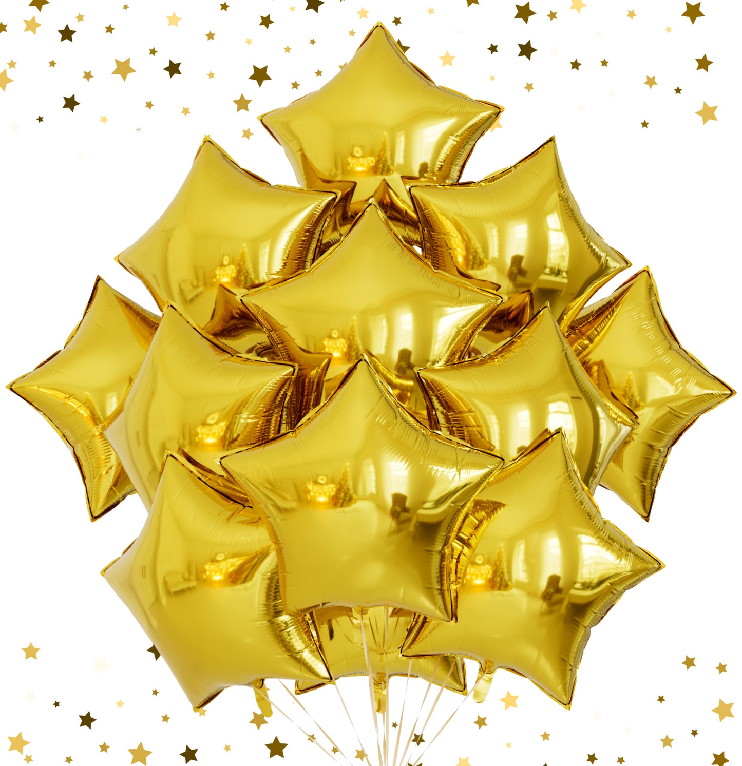 20Pcs Gold Star Balloons Foil Balloons,Large Star Shaped Balloons Mylar Star Balloons Helium Balloons for Birthday Wedding Baby Shower Magical Prom Anniversary Party Decorations