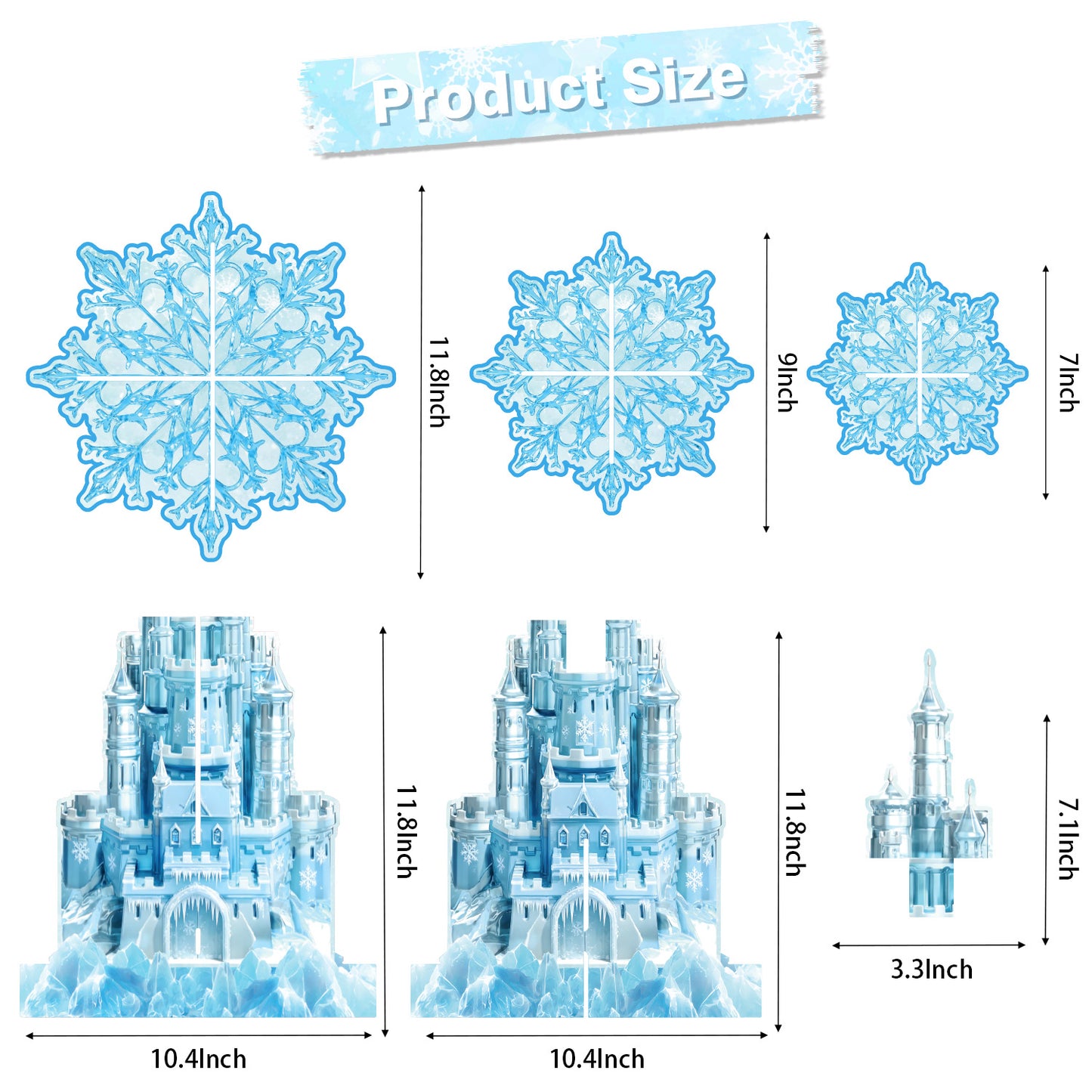3 Tier Snowflake Cupcake Stand, Winter Wonderland Cupcake Holder Snowflake Cardboard Cupcake Stand, Blue Ice Castle Cup Cake Stand for Dessert Table Display, Winter Princess Birthday Party