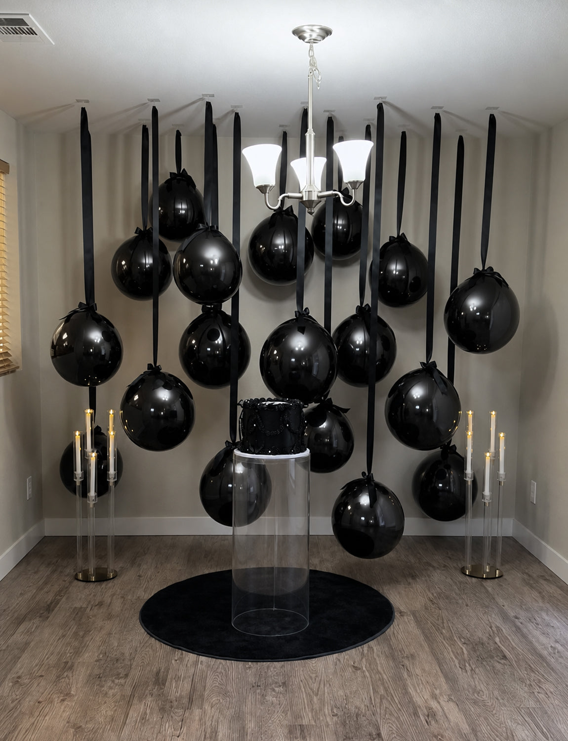 18 Inch Black Balloons, 24 Pcs Large Black Latex Balloon with Ribbon Giant Black Balloons for Birthday Decorations, Party Balloons for Halloween Wedding Anniversary Graduation Party Supplies