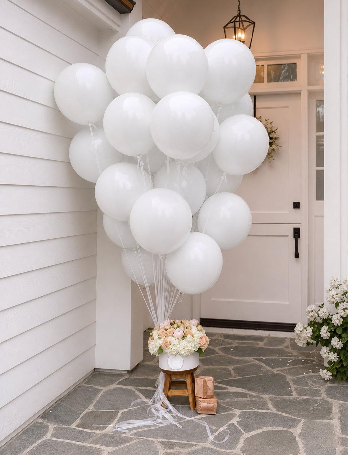 18 Inch White Balloons, 24 Pcs Large White Latex Balloon with Ribbon Giant Birthday Balloons for Wedding Decorations, Party Balloons for Engagement Bridal Anniversary Birthday Party Baby Shower