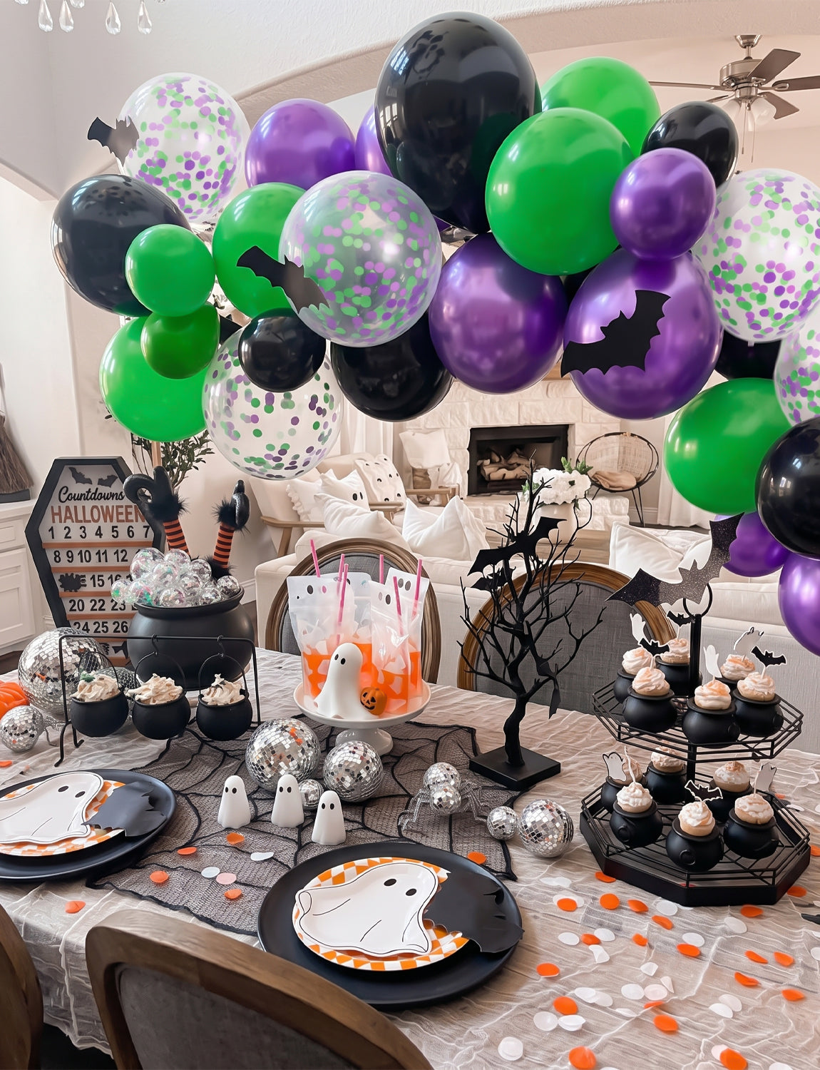 Green Purple and Black Balloons, 50 PCS 12 Inch Black Green Balloons Metallic Purple Balloons, Black Green Confetti Balloons, Birthday Balloons for Halloween Baby Shower Birthday Party Decor