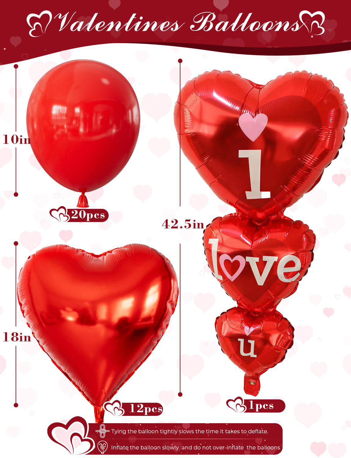 Adeyoo Anniversary Decorations - Valentines Day Decorations with Happy Anniversary Banner and Photo Banner, Red Heart Balloons I Love You Foil Balloons Rose Petals for Romantic Valentines Party