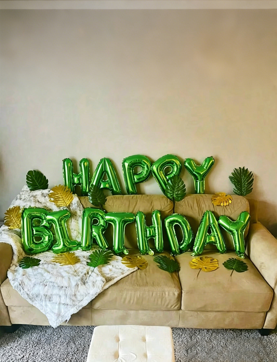 Green Happy Birthday Balloons Banner - 16 Inch Green Birthday Foil Balloon Big Letter Balloons Self Inflating Hbd Sign Balloon for Women Men Birth Party Decorations
