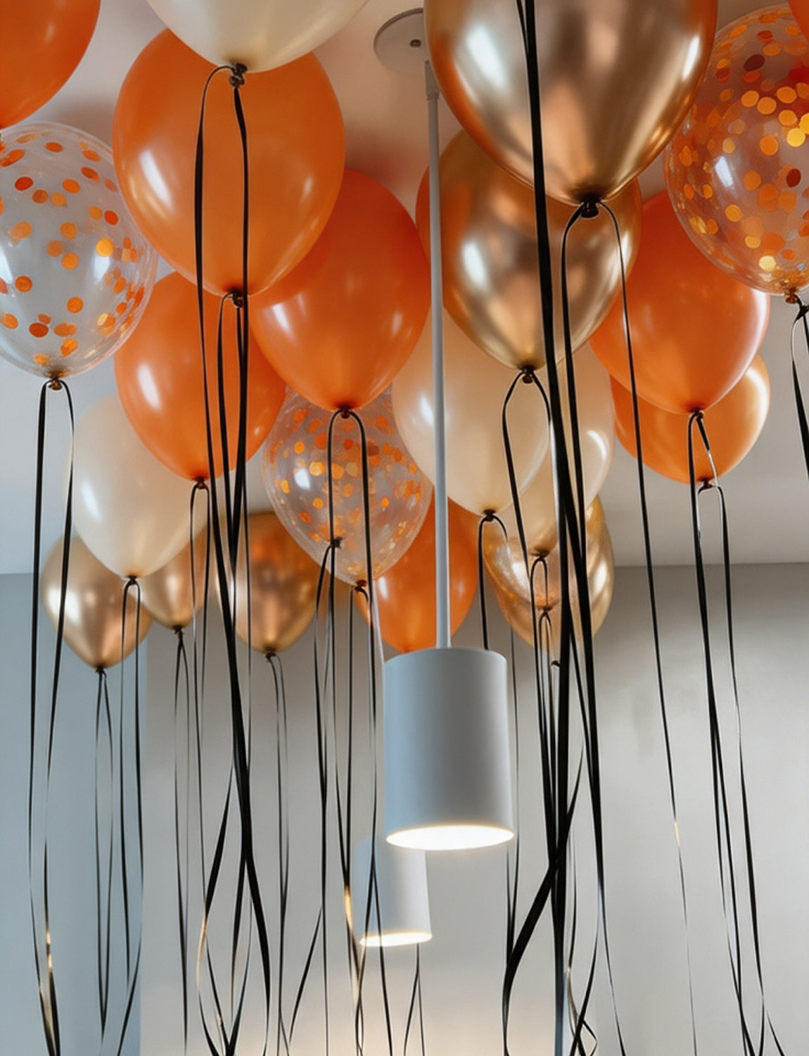 Fall Balloons, 50Pcs Orange White Nude Copper Confetti Balloons | 12 Inch Orange and White Balloons, Nude Copper Balloons for Fall Autumn Harvest Thanksgiving Halloween Party Decorations