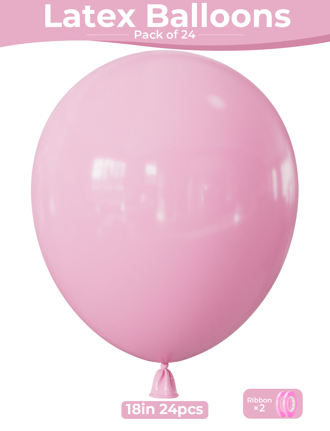 Baby Pink Balloons, 24 Pcs 18 Inch Pink Balloons for Birthday Decor Large Birthday Balloons for Pink Birthday Decorations, Pastel Pink Balloons for Girls Princess Engagement Wedding Anniversary