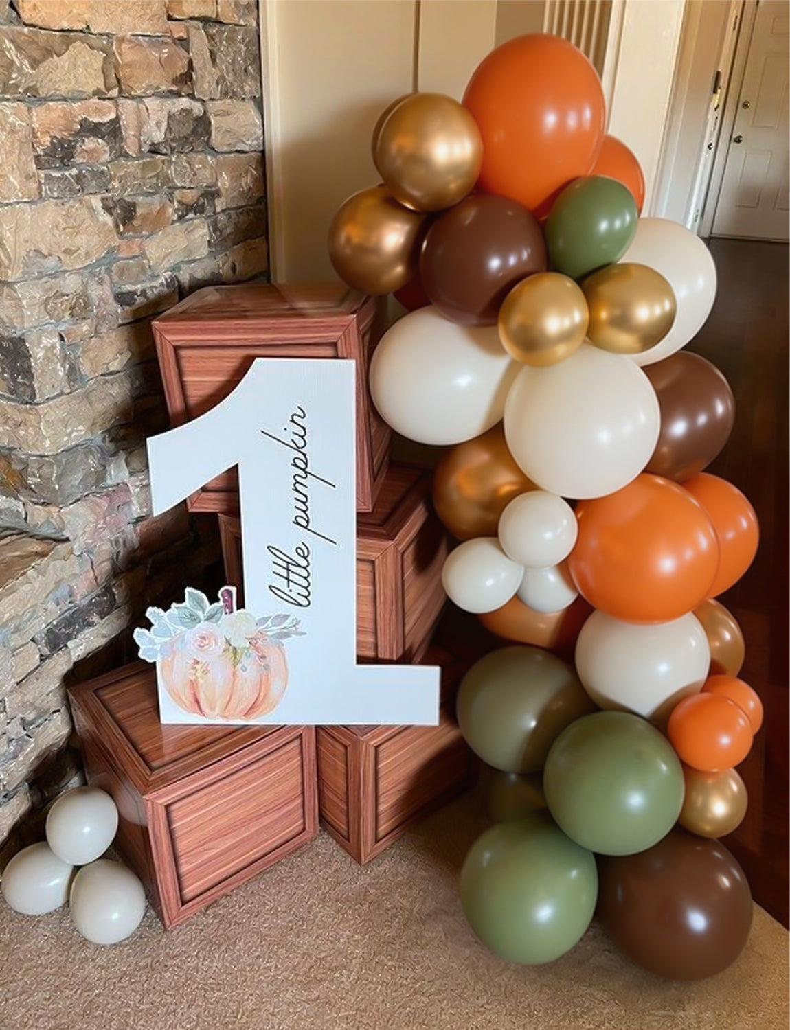 Fall Balloons, Sage Green and Orange for Thanksgiving Harvest Decor | 50 PCS 12 Inch Sage Green Balloons with Burnt Orange, Beige, Brown, Gold for Autumn Birthday Jungle Safari Party Decorations