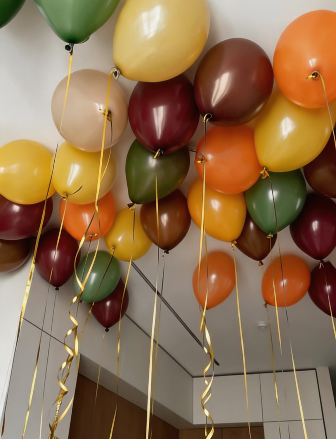 Adeyoo Thanksgiving Balloons, 50Pcs 7-Color Fall Balloon Set, Harvest Decor