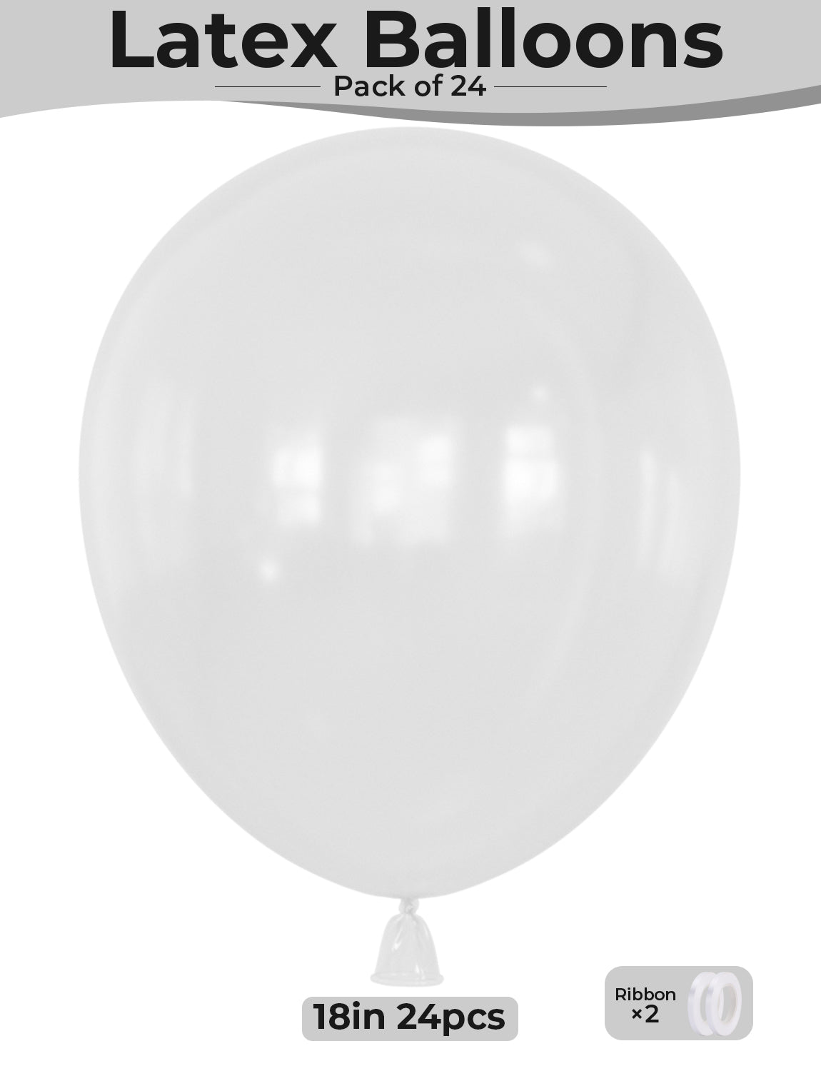 Clear Balloons, 24 Pcs 18 Inch Clear Latex Balloons with Ribbon Large Transparent Balloons for Birthday Decorations, Party Balloons for Birthday Wedding Anniversary Bridal Baby Shower