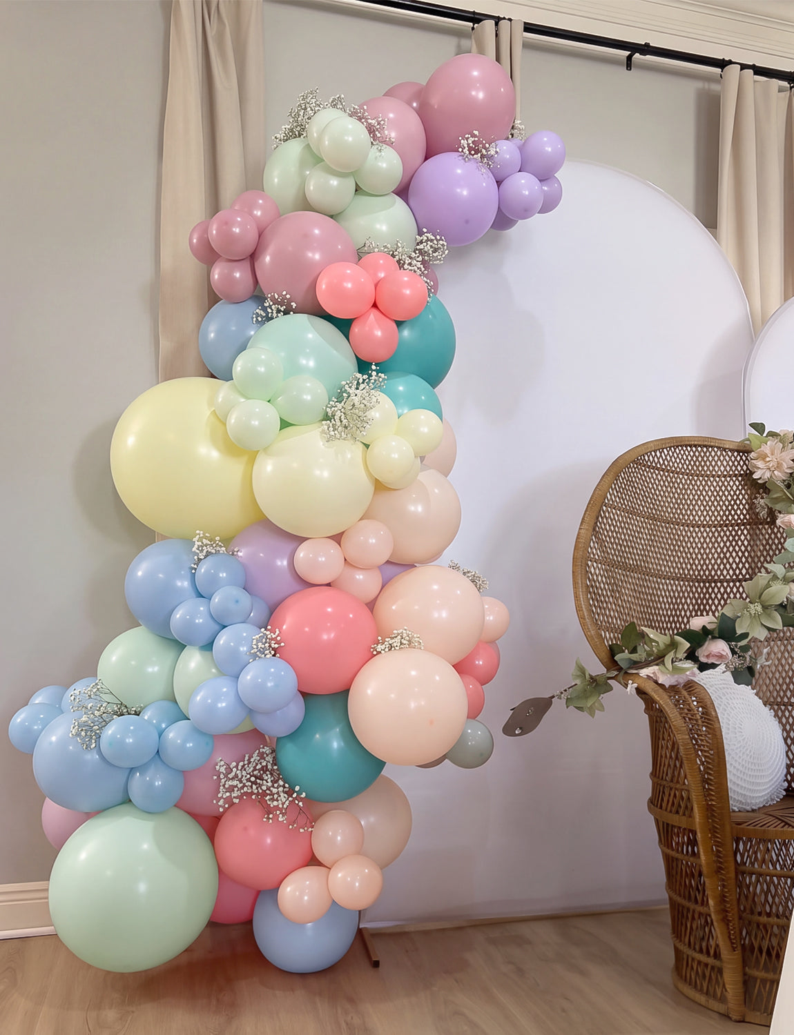 Pastel Balloons, 50 Pcs 12 Inch Pastel Rainbow Balloons, 8 Colours Colourful Macaron Latex Balloons, Multicoloured Balloons for Birthday Baby Shower Wedding Easter Unicorn Party Decorations