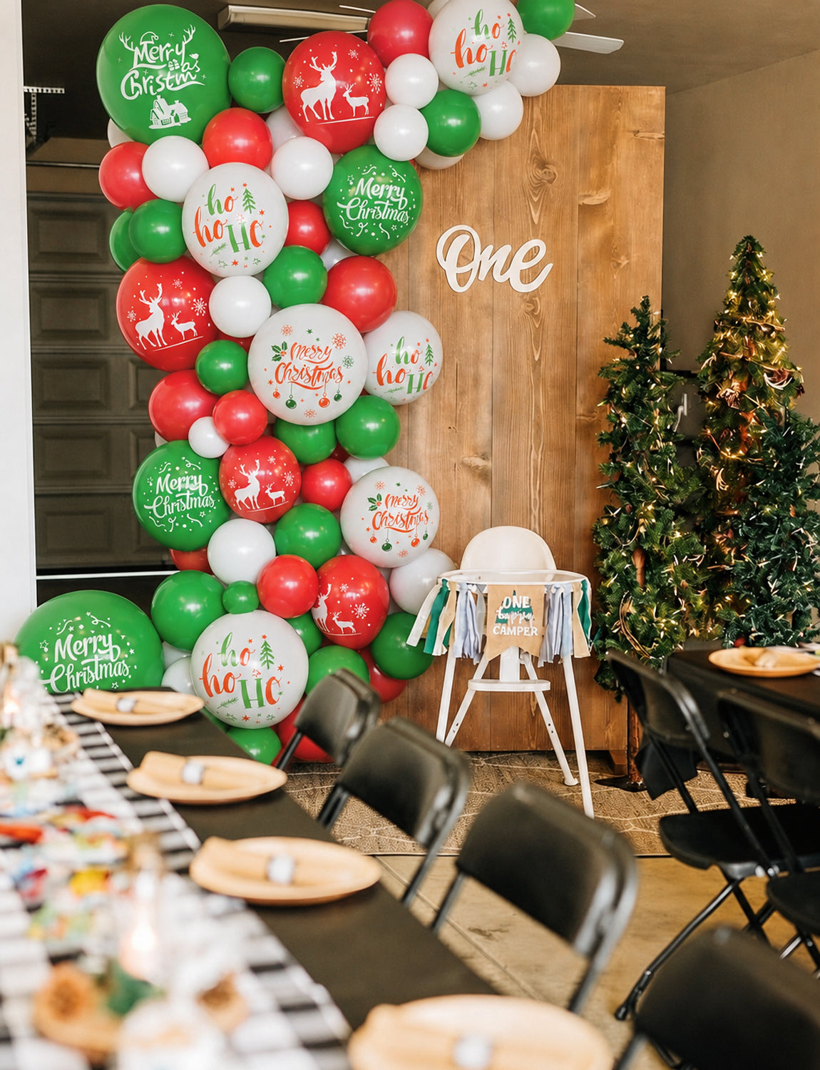 Christmas Balloons, 50 Pcs 12 Inch Red Green Christmas Print Balloon 6 Styles Christmas Latex Balloons, Red Green White Balloons, Christmas Decorations for Xmas Winter Wonderland Holiday Parties