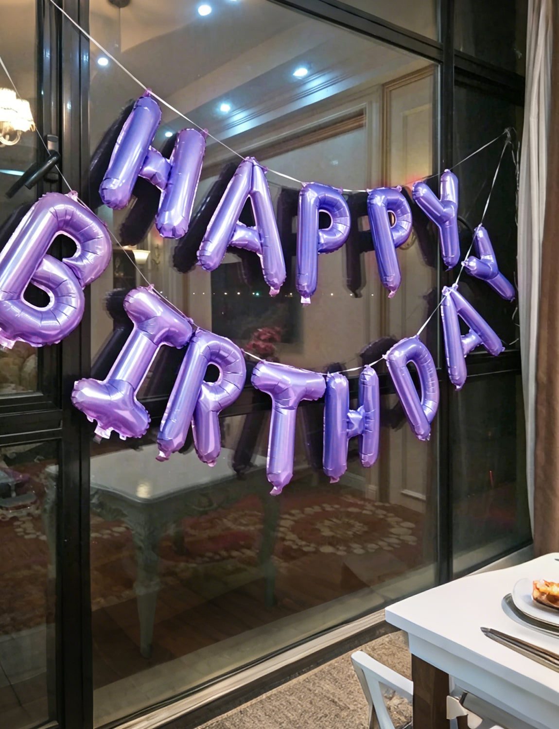 Dark Purple Happy Birthday Balloons Banner - 16 Inch Purple Birthday Foil Balloon Big Letter Balloons Self Inflating Hbd Sign Balloon for Women Men Birth Party Decorations
