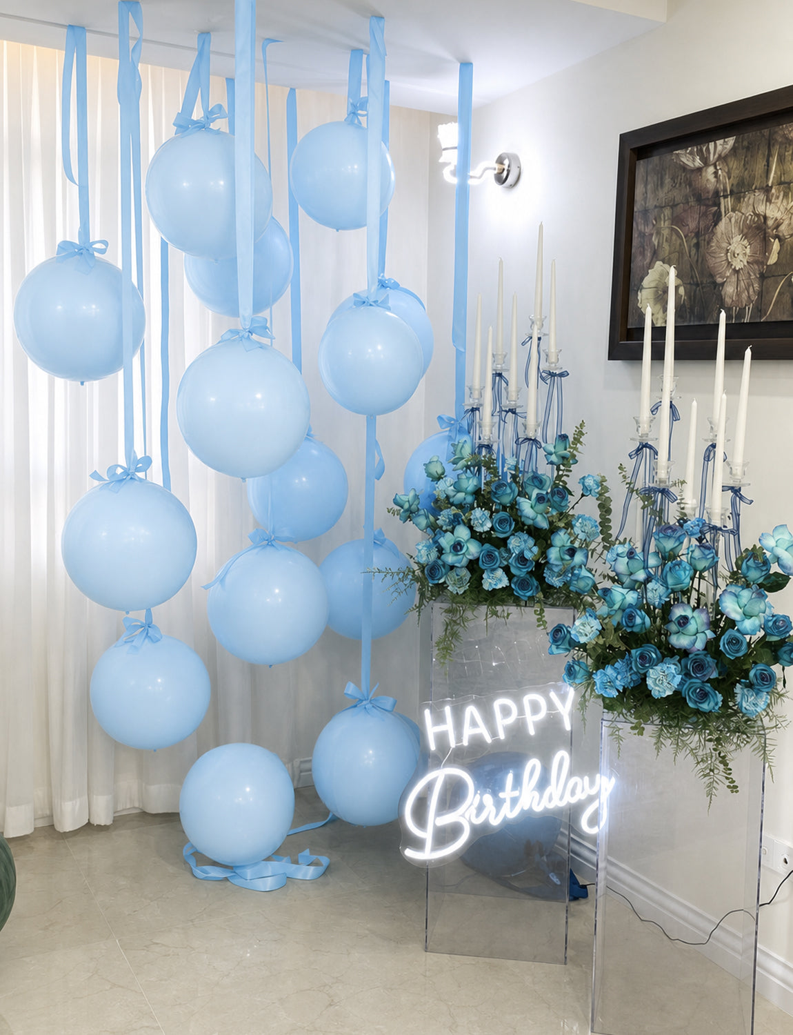 Baby Blue Balloons, 24 Pcs 18 Inch Blue Balloons for Birthday Decor Large Birthday Balloons for Blue Birthday Decorations, Light Blue Balloons for Boys Birthday Party Wedding Engagement Easter