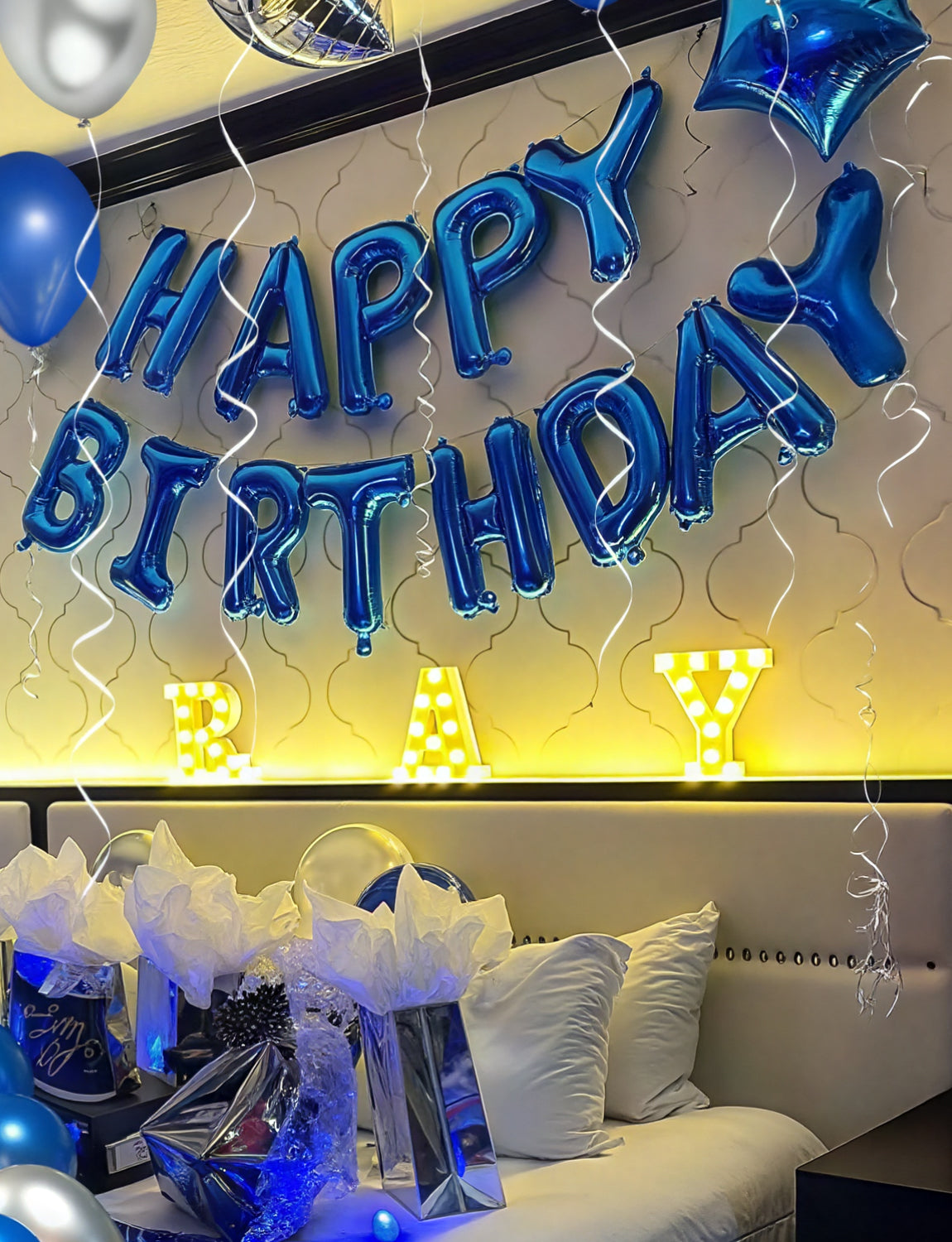Adeyoo Happy Birthday Balloons Banner Blue- 16 Inch Blue Happy Birthday Foil Balloon Big Letter Balloons Reusable Self Inflating Balloon for Boys Men Girls Women Birth Party Decorations