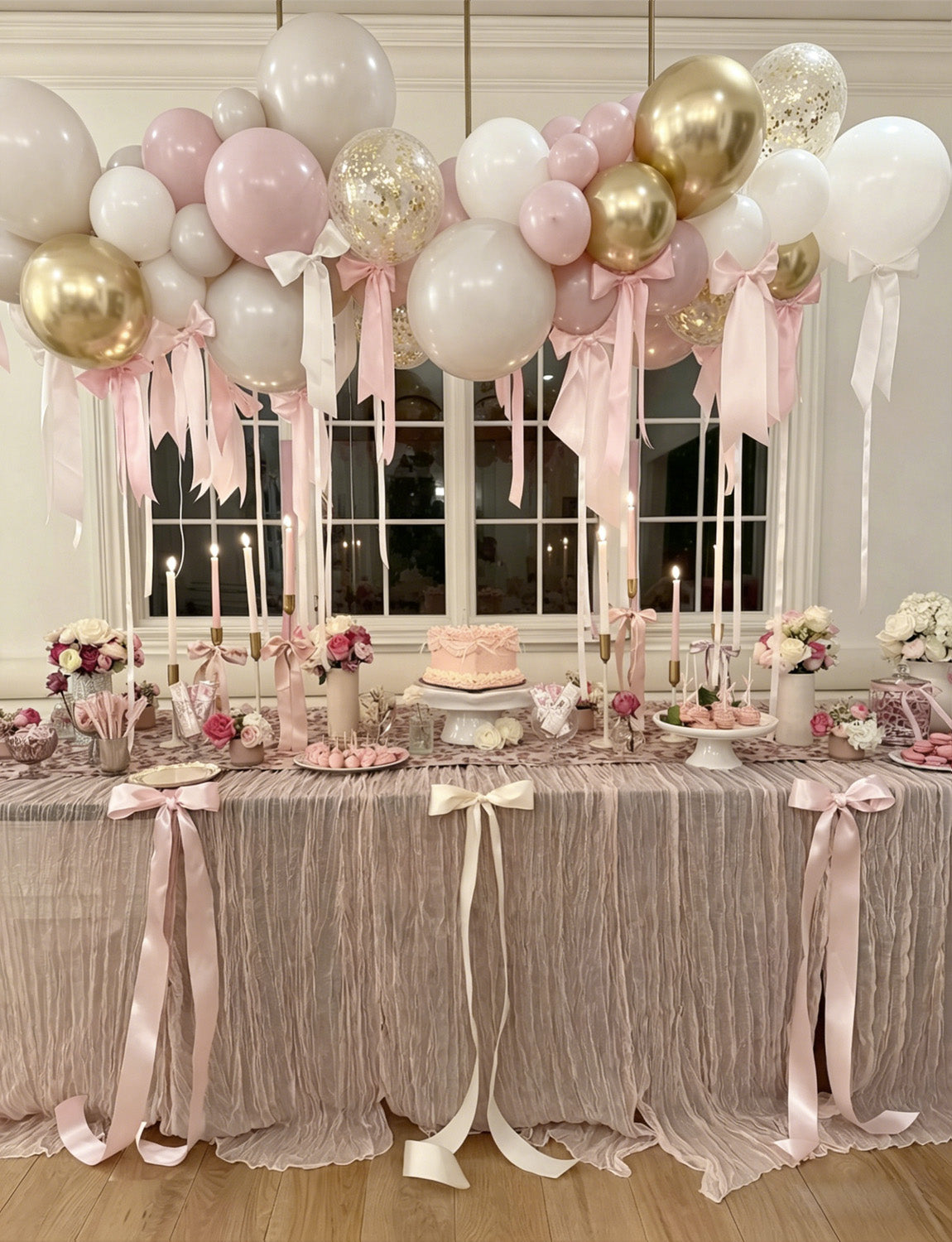 Dusty Pink and Gold Balloons, 50PCS 12 Inch Blush Pink, White & Metallic Gold Balloons with Confetti Balloon for Birthday, Bridal Shower & Wedding Party Decorations, Girls & Women