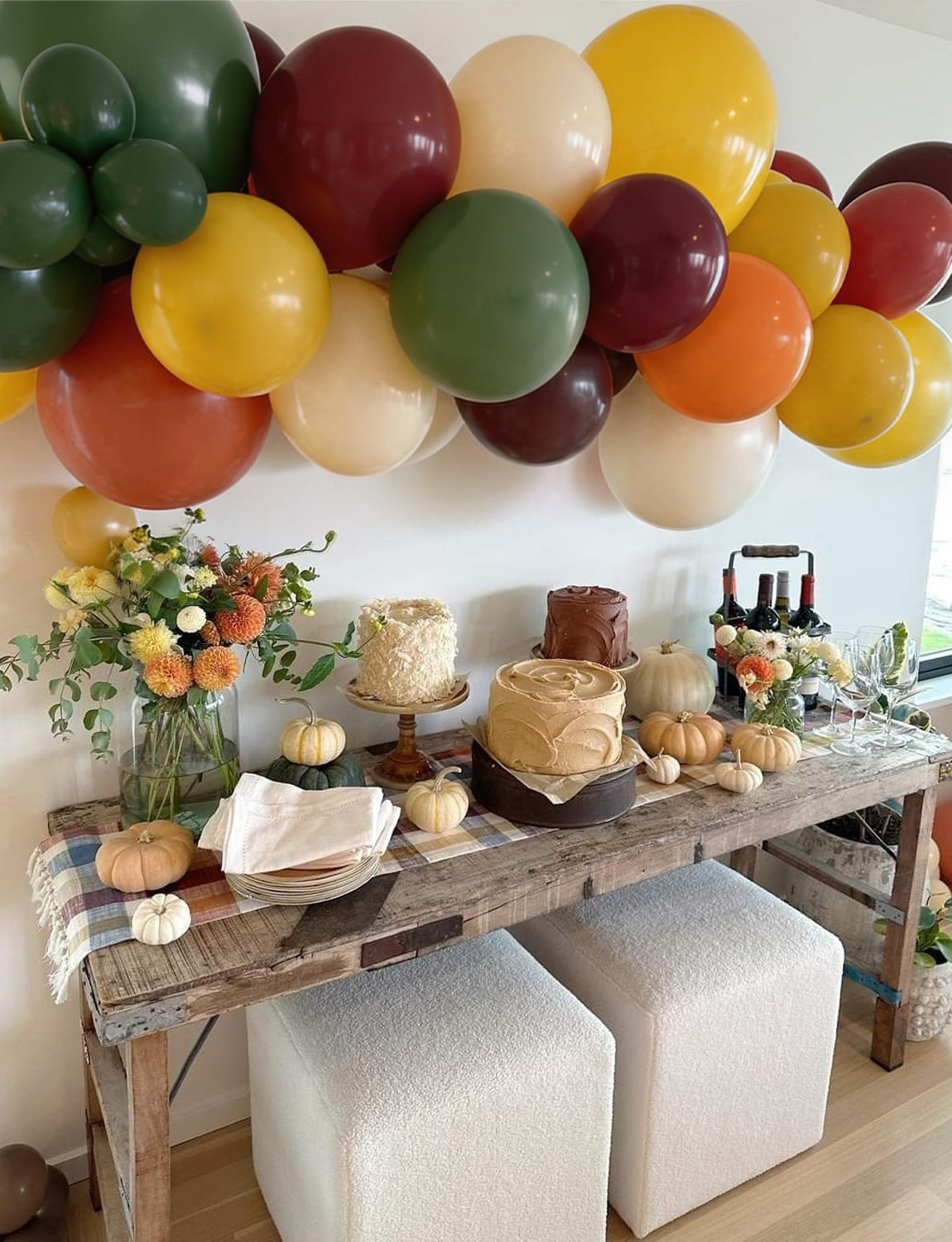 Adeyoo Thanksgiving Balloons, 50Pcs 7-Color Fall Balloon Set, Harvest Decor