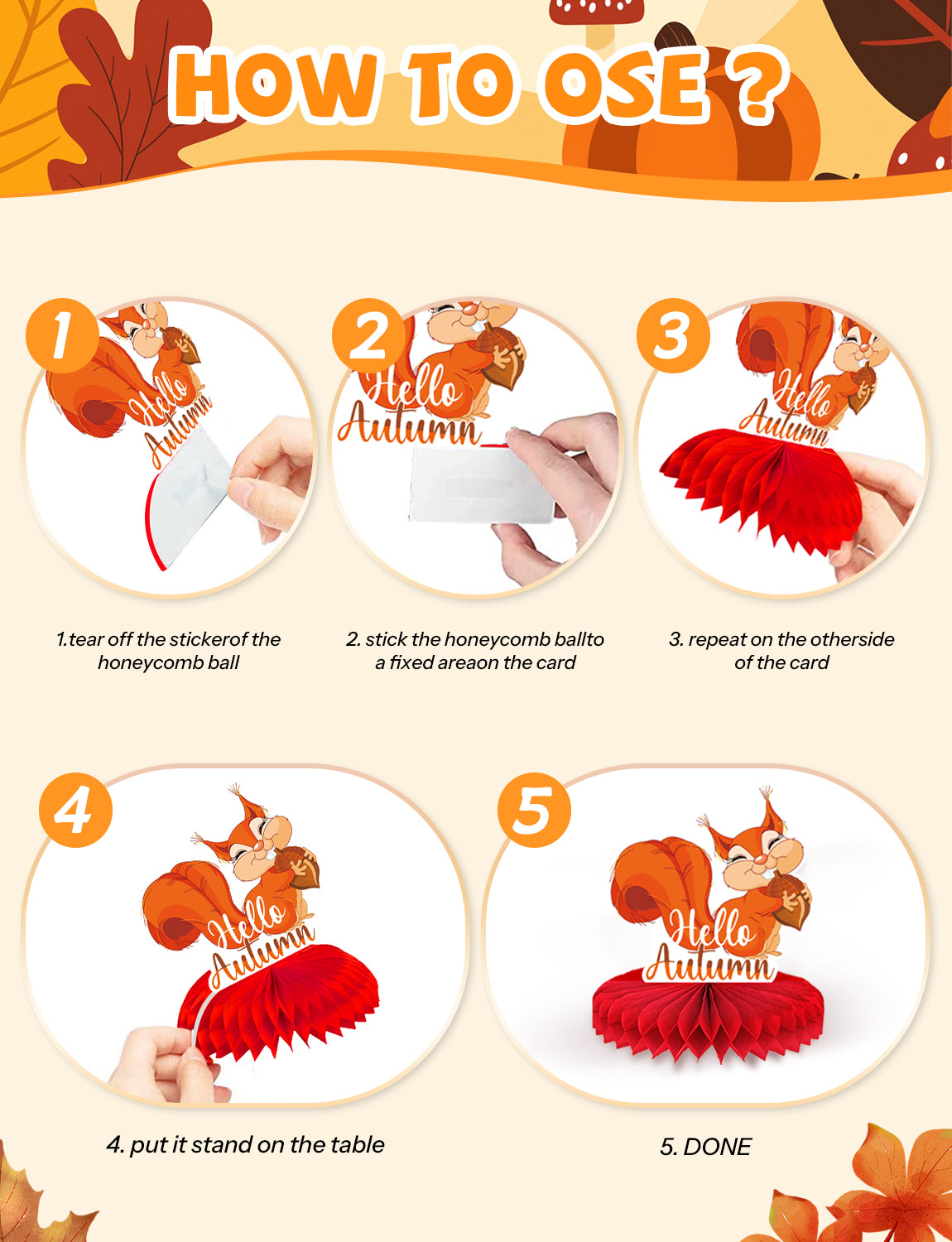 Fall Thanksgiving Table Decorations, Autumn Honeycomb Centerpieces | 9 Pcs 3D Fall Table Centerpieces, Pumpkin Centerpiece, Autumn Harvest Decoration for Thanksgiving Dinner, Home & Office Decor