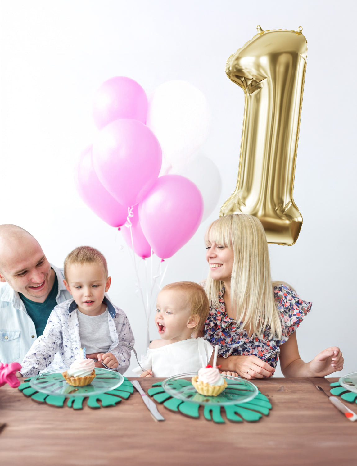 Adeyoo Light Gold Number 1 Balloon - 40 In Large Champagne Gold Foil Digital Balloons for Boys Girls, Self Inflating Number Balloons 0-9 for Women Men Birthday Anniversary Party Decorations