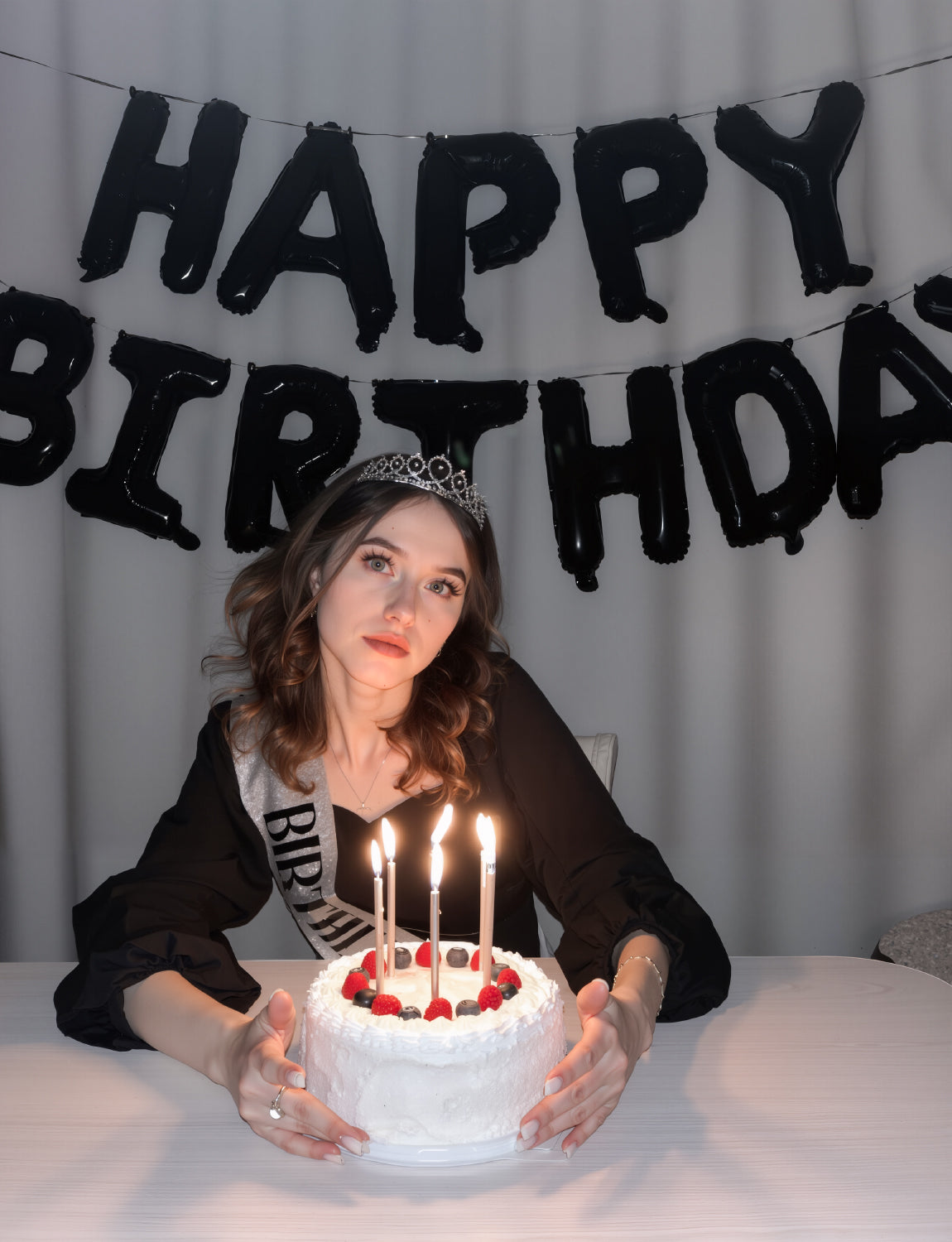Adeyoo Black Happy Birthday Balloon Banner - 16 Inch Happy Birthday Foil Balloon Big Letter Balloons Self Inflating Hbd Sign Balloons for Boys Girls Women Men Birth Party Decorations