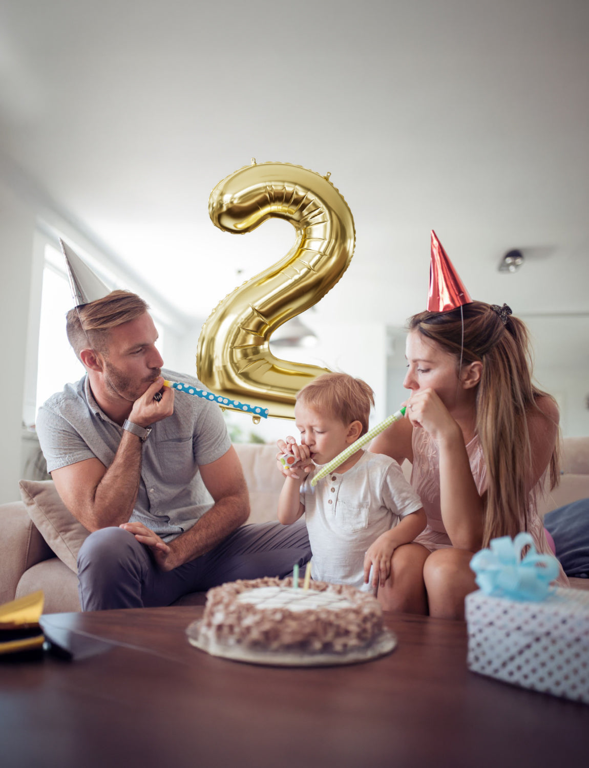Adeyoo Champagne Gold Number 2 Balloon - 40 Inch Large Self Inflating Foil Digital 2 Balloon, Light Gold Number Balloons 0-9 for Boys Girls Women Men Birthday Anniversary Graduation Party Decorations