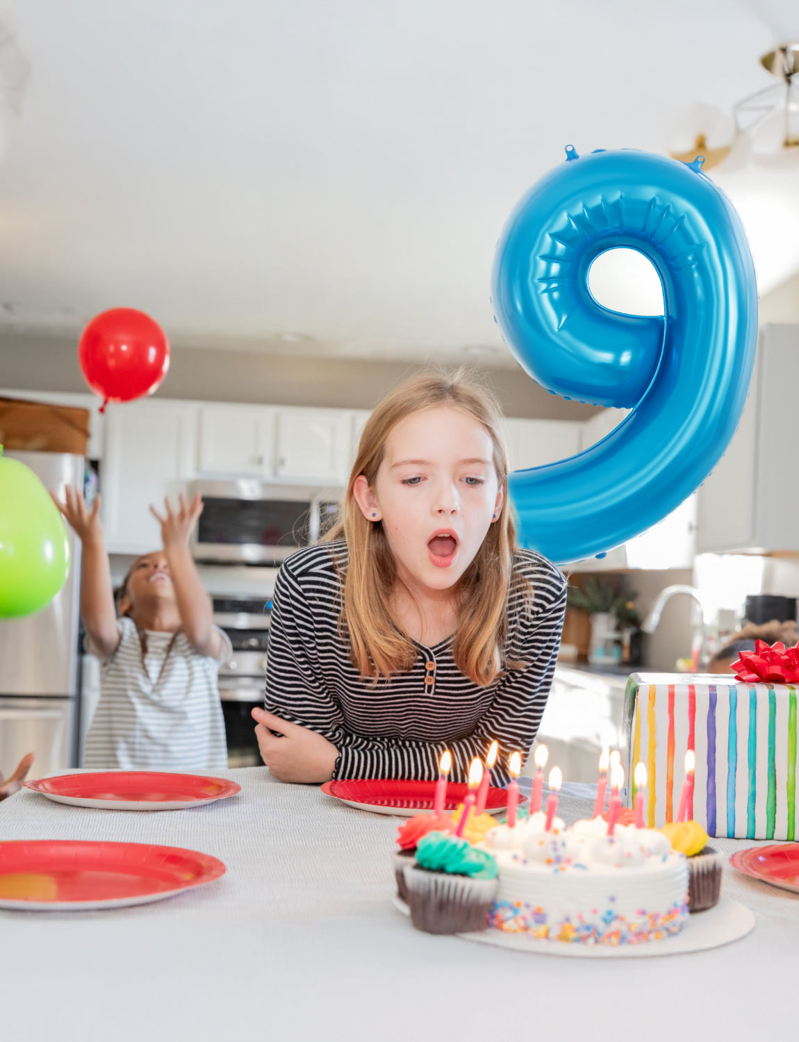 Adeyoo 40 Inch Blue Number 9 Balloon - 9th Birthday Balloons for Boys, Self Inflating Foil Number Balloons 0-9 for Men Birthday Anniversary Graduation Party Decorations, Photo Shoot Supplies