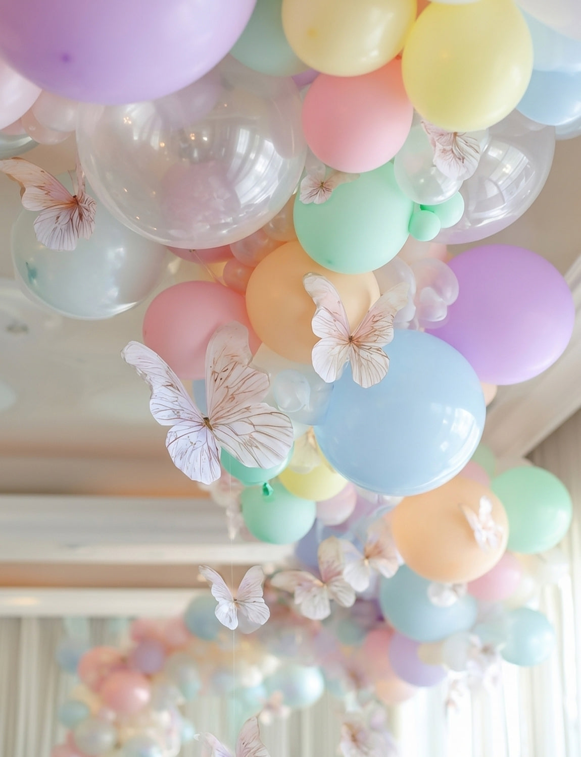 Pastel Balloons, 50 Pcs Pastel Rainbow and Clear Balloons 12 Inch Macaron Colourful Balloons, Multicoloured Balloons for Birthday Baby Shower Wedding Easter Unicorn Party Decorations