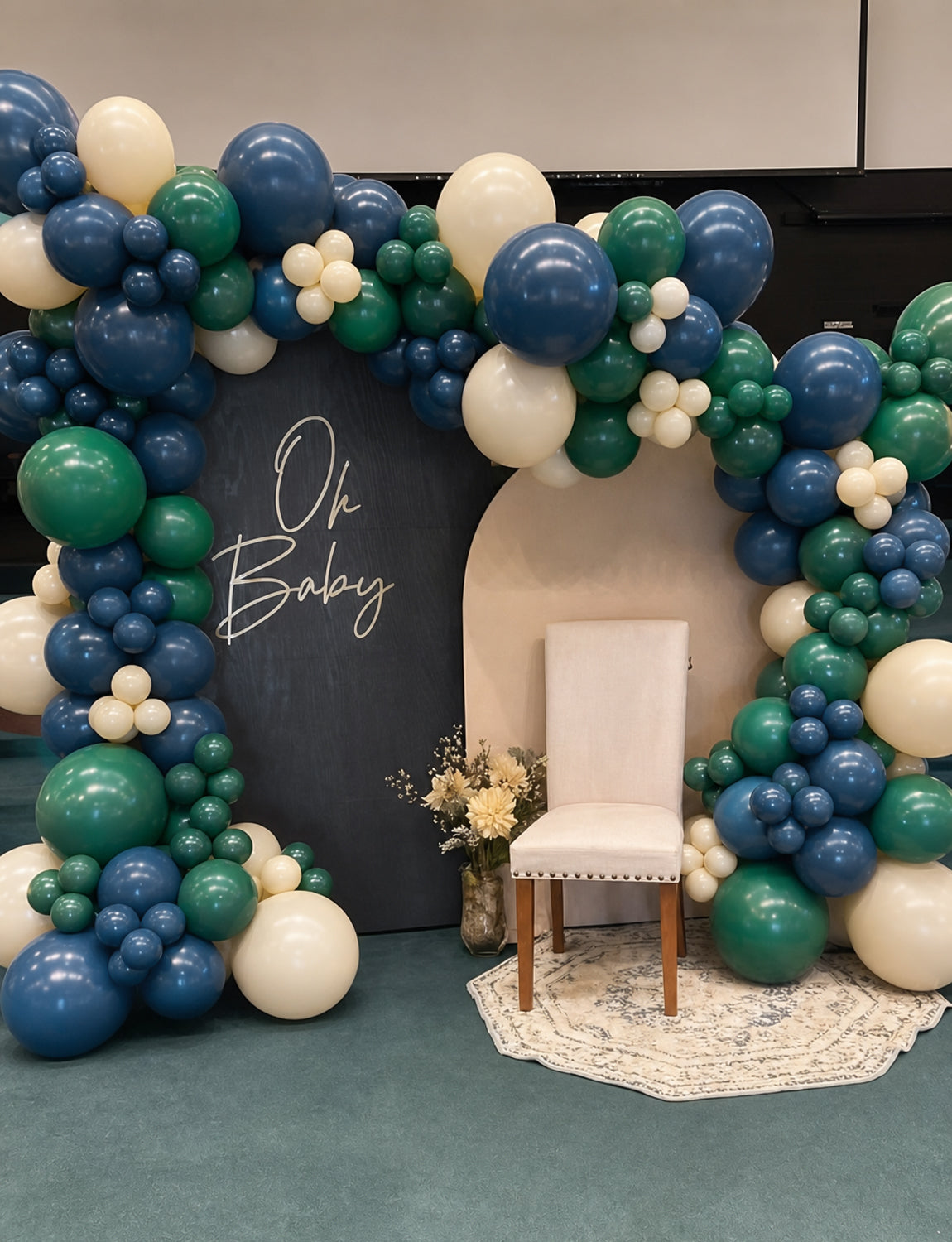 Navy Blue and Green Balloon Garland Arch Kit for Birthday Decoration 140 Pcs Different Sizes Balloon Arch Kit with Nude, Birthday Balloon for Wedding Christmas Teddy Bear Baby Shower Party Decor