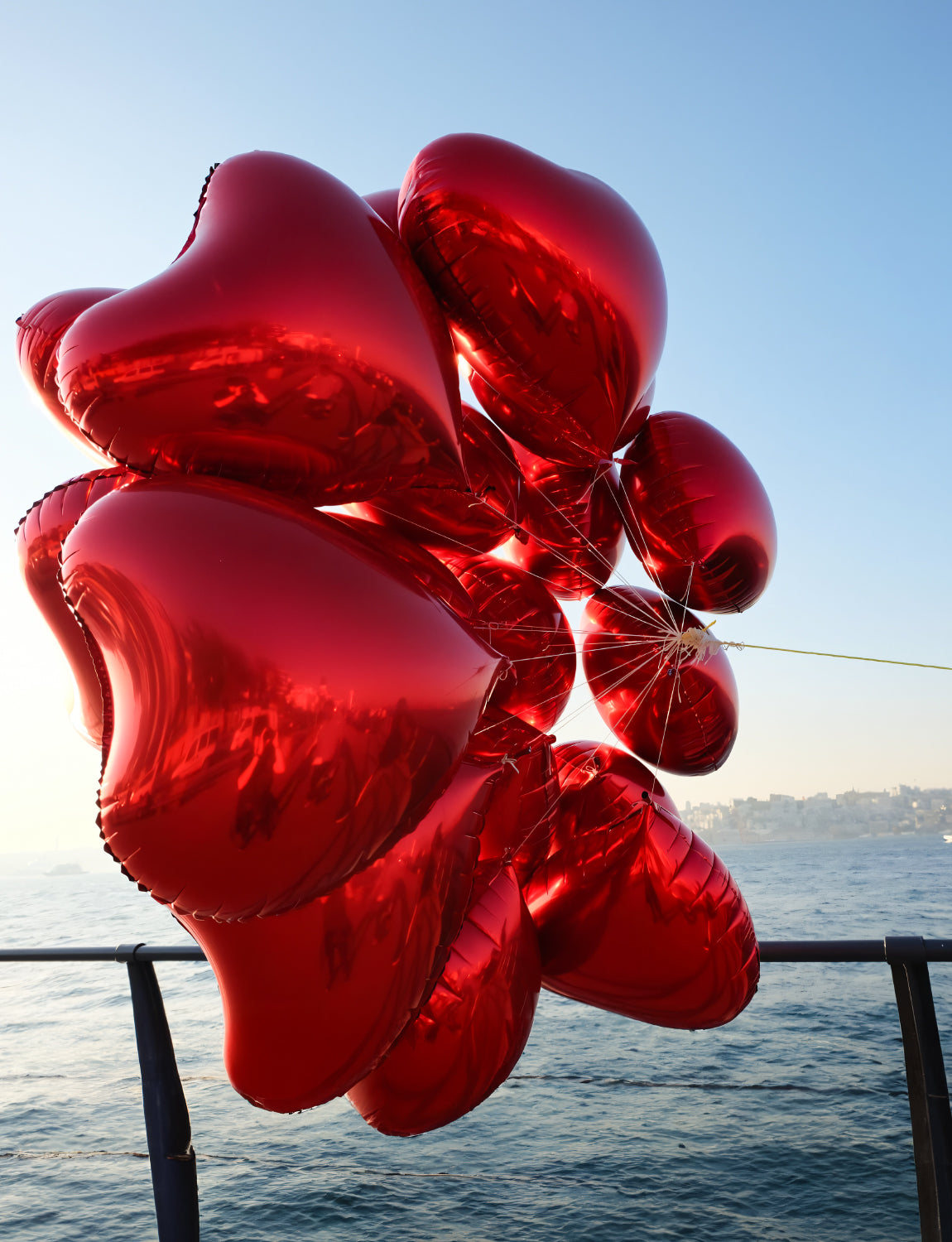 Adeyoo I Love You Balloons Decorations for Her Him - 18 Inch Heart Balloons with Rose Petals, Red Valentines Foil Balloon for Romantic Valentines Wedding Anniversary Proposal Engagement Party Supplies