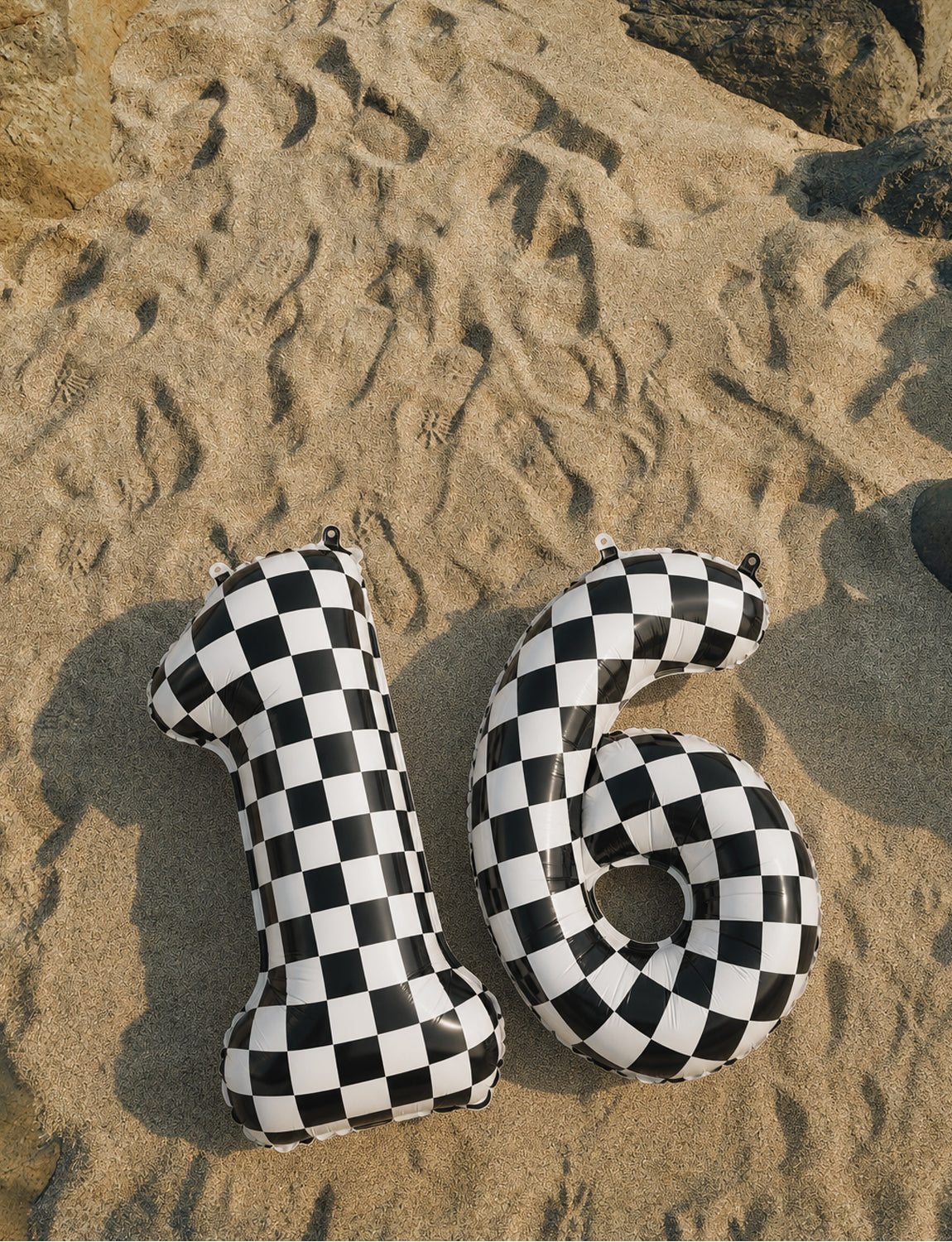 40 Inch Checkered Number 6 Balloon for Racing Birthday Decorations Large Number 6 Balloon, Black and White Foil Balloon for Birthday, Baby Shower, Race Car and Checkered Flag Party Decorations