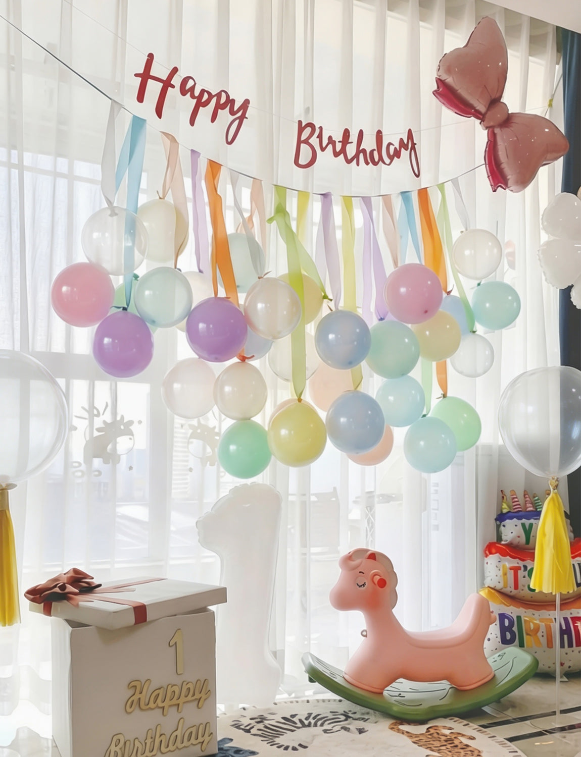 Pastel Balloons, 50 Pcs Pastel Rainbow and Clear Balloons 12 Inch Macaron Colourful Balloons, Multicoloured Balloons for Birthday Baby Shower Wedding Easter Unicorn Party Decorations