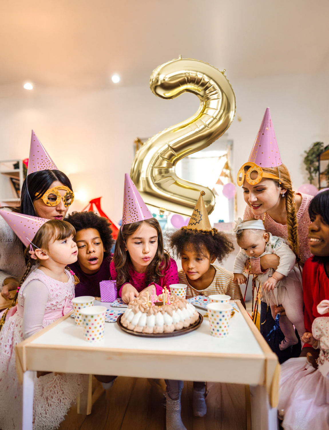 Adeyoo Champagne Gold Number 2 Balloon - 40 Inch Large Self Inflating Foil Digital 2 Balloon, Light Gold Number Balloons 0-9 for Boys Girls Women Men Birthday Anniversary Graduation Party Decorations