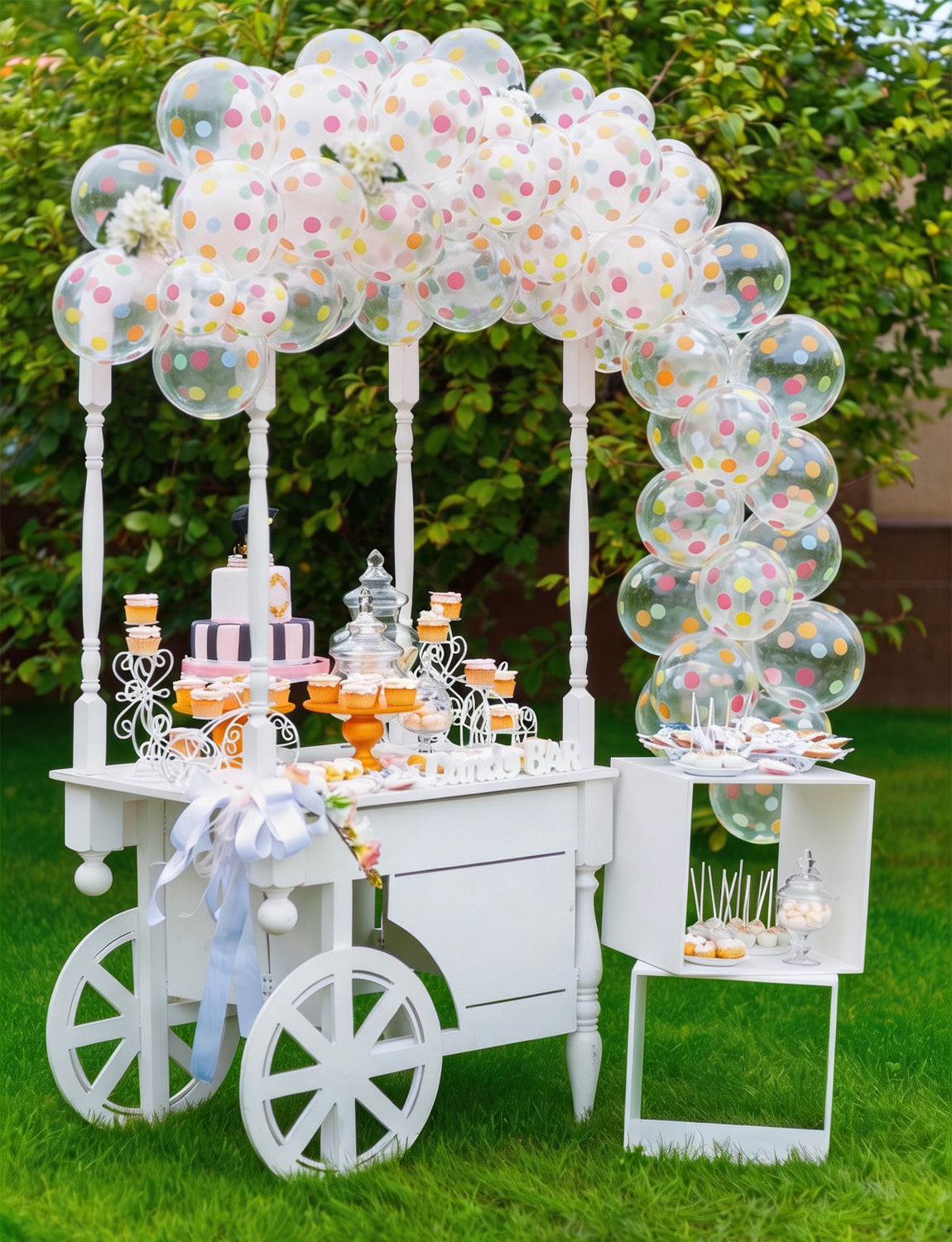 Polka Dot Balloons, 50 Pcs Clear Balloons with Rainbow Print Dot 12 Inch Colourful Polka Dots Balloons, Multicoloured Print Dots Balloons for Rainbow Birthday Engagement Wedding Bridal Party