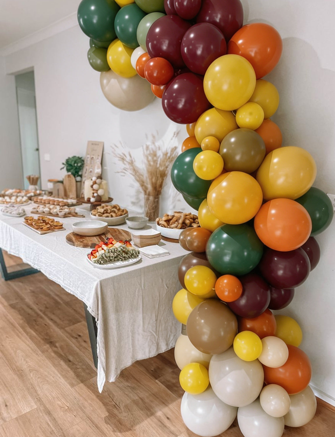Adeyoo Thanksgiving Balloons, 50Pcs 7-Color Fall Balloon Set, Harvest Decor
