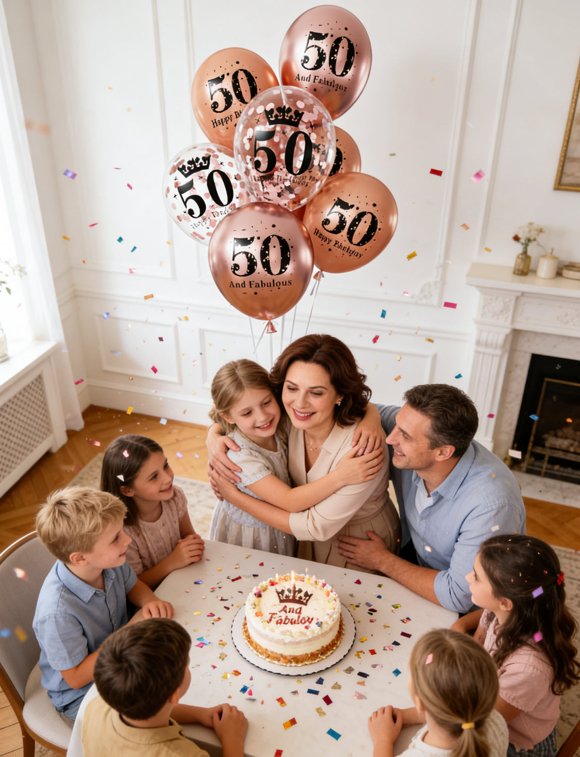 Adeyoo 24Pcs 50th Birthday Balloons for Women - 12Inch Fabulous 50th Birthday Decorations, Happy 50 Birthdays Rose Gold Latex Confetti Balloons for Women Birth Anniversary Celebration Party supplies