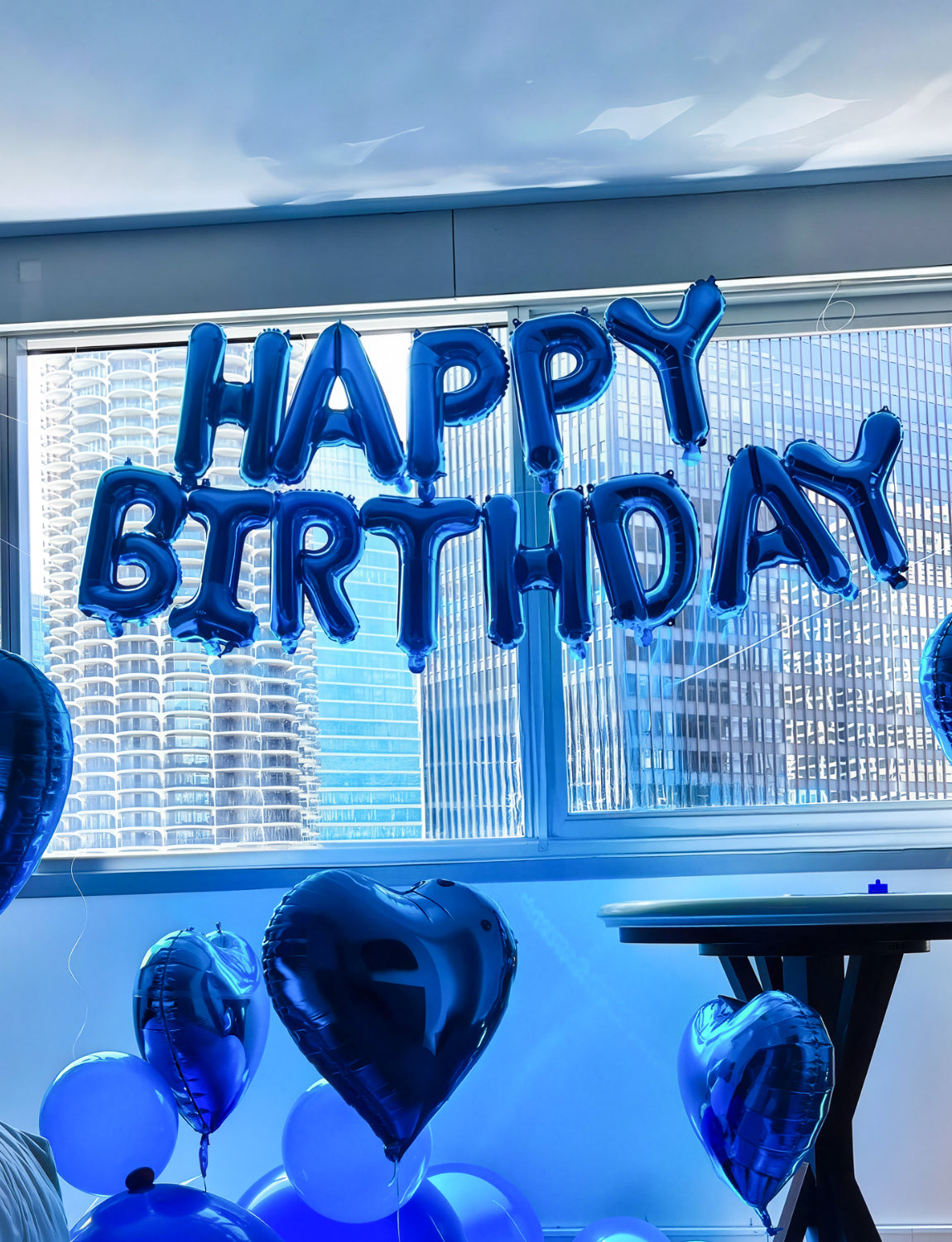 Adeyoo Happy Birthday Balloons Banner Blue- 16 Inch Blue Happy Birthday Foil Balloon Big Letter Balloons Reusable Self Inflating Balloon for Boys Men Girls Women Birth Party Decorations