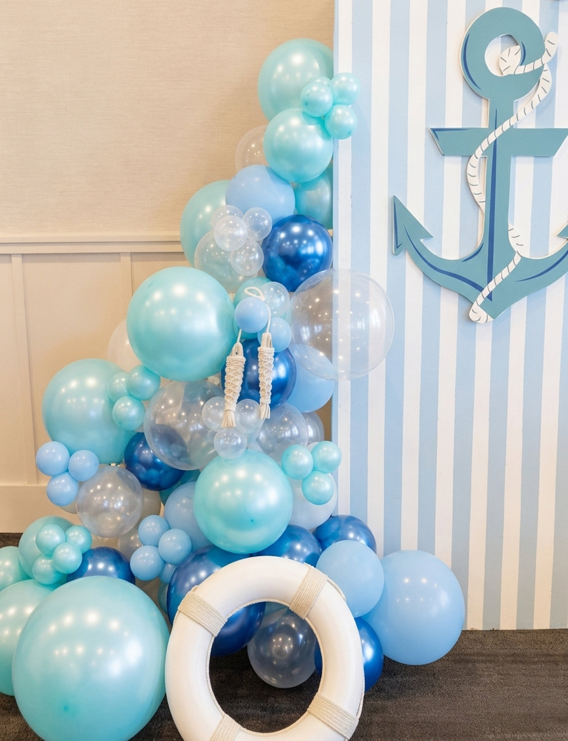 Blue Balloons, 12 Inch Ocean Under The Sea Balloon for Mermaid Decor 50 Pcs Teal Baby Blue and Clear Balloons, Metallic Blue Balloon for Ocean Shark Themed Birthday Baby Shower Party Decoration