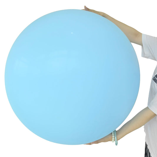 Adeyoo Baby Blue Balloons 36 Inch - Giant Large Blue Balloons Jumbo Latex Balloon Extra Large Round Balloon for Baby Shower Gender Reveal Birthday Wedding Party Decorations (4Pcs), Photo Shoot