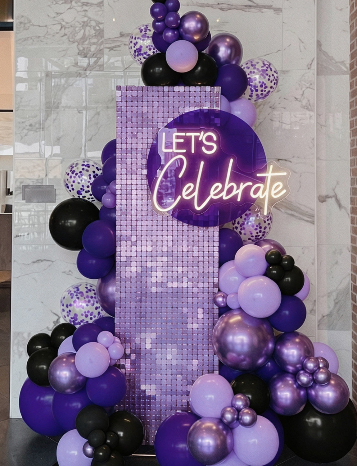 Purple and Black Balloons, 50 Pcs Mixed Purple Latex Balloon,12 Inch Purple Confetti Balloons, Metallic Purple Balloons for Women Birthday Halloween Baby Shower Bridal Wedding Party Decorations