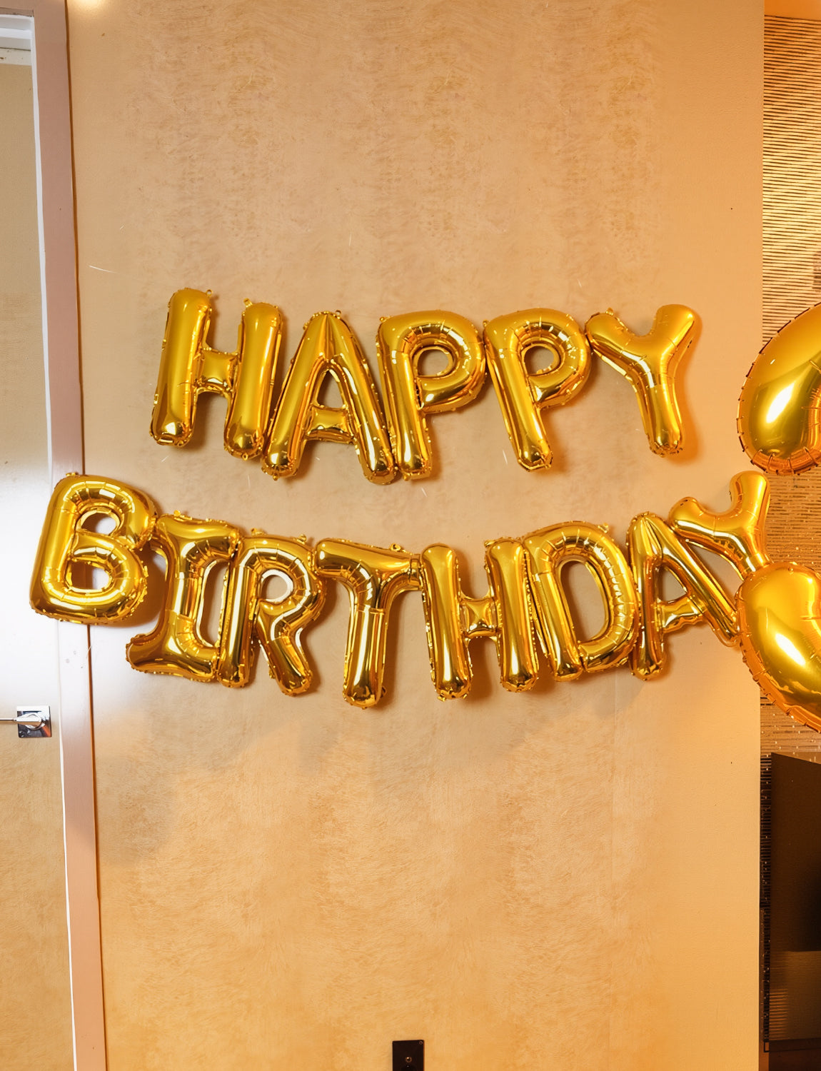 Adeyoo Gold Happy Birthday Balloon Banner - 16 Inch Happy Birthday Foil Balloon Big Letter Balloons Self Inflating Hbd Sign Balloons for Boys Girls Women Men Birth Party Decorations
